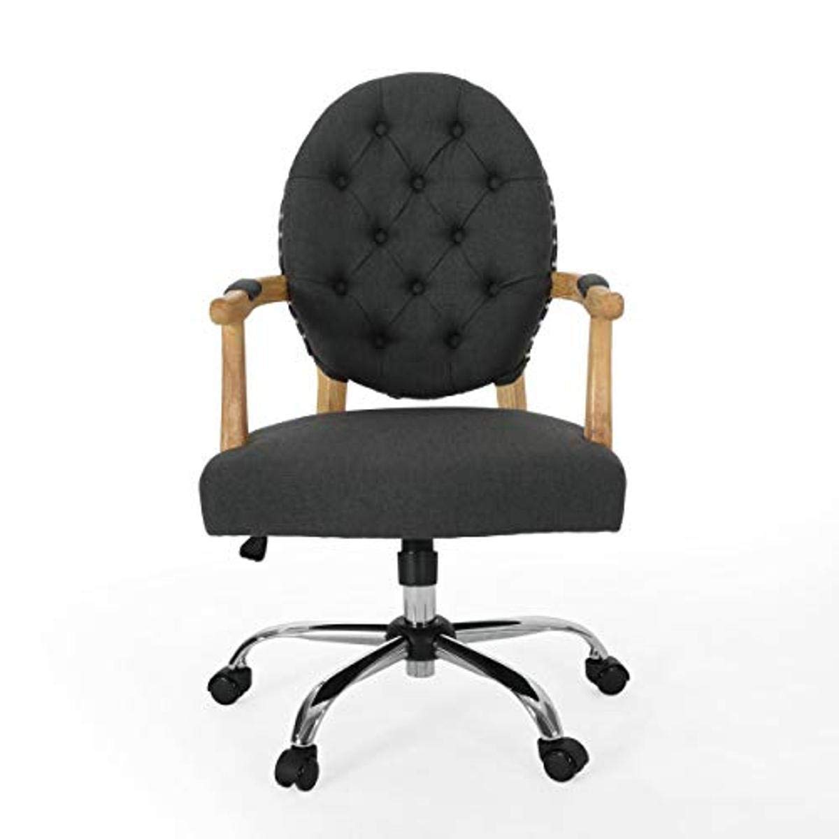Christopher Knight Home Glendon Contemporary Tufted Fabric Swivel Office Lift Chair - Dark Gray | Ergonomic Recliner for Home Office, Living Room & Gaming | Comfortable 360-Degree Rotating Chair with Lift Function
