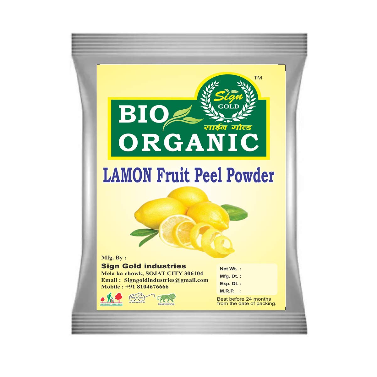 Organic Gold Lemon Peel Powder for Hair & Skin Care - 100g | Brightening, Exfoliating & Nourishing | DIY Face Masks, Hair Treatments & Natural Beauty Recipes