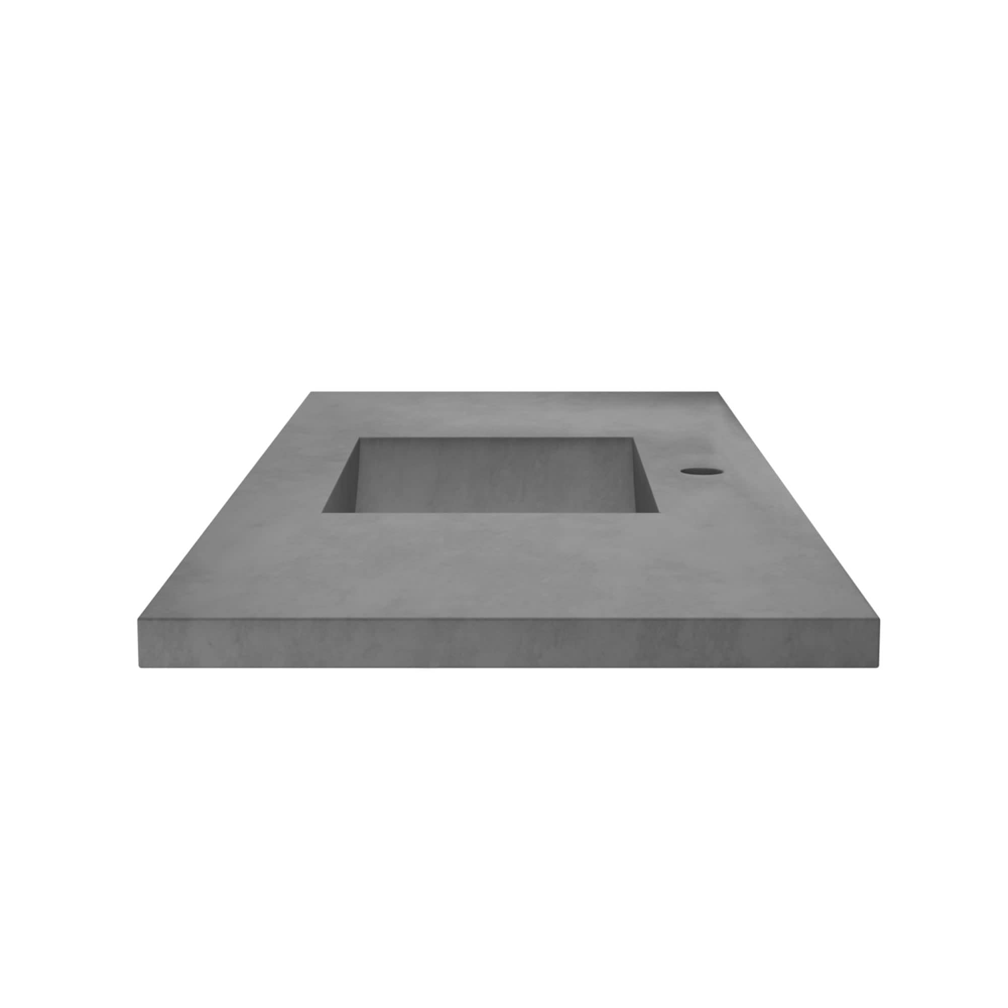 Slate Finish Palomar Vanity Top with Integrated Bathroom Sink - Single Faucet Hole Design for Modern Bathroom Renovation | Perfect for Master Bath, Guest Bath & Powder Room Makeovers