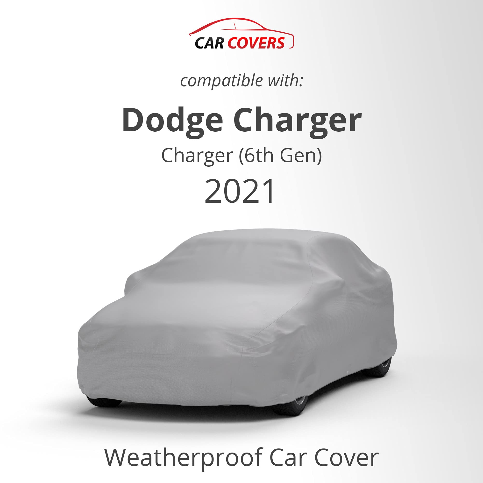 CarCovers Weatherproof Car Cover for Dodge 2021 Charger 6th Gen - Outdoor Waterproof Protection with Anti-Theft Cable Lock - Ideal for All-Season Use, Travel & Long-Term Parking
