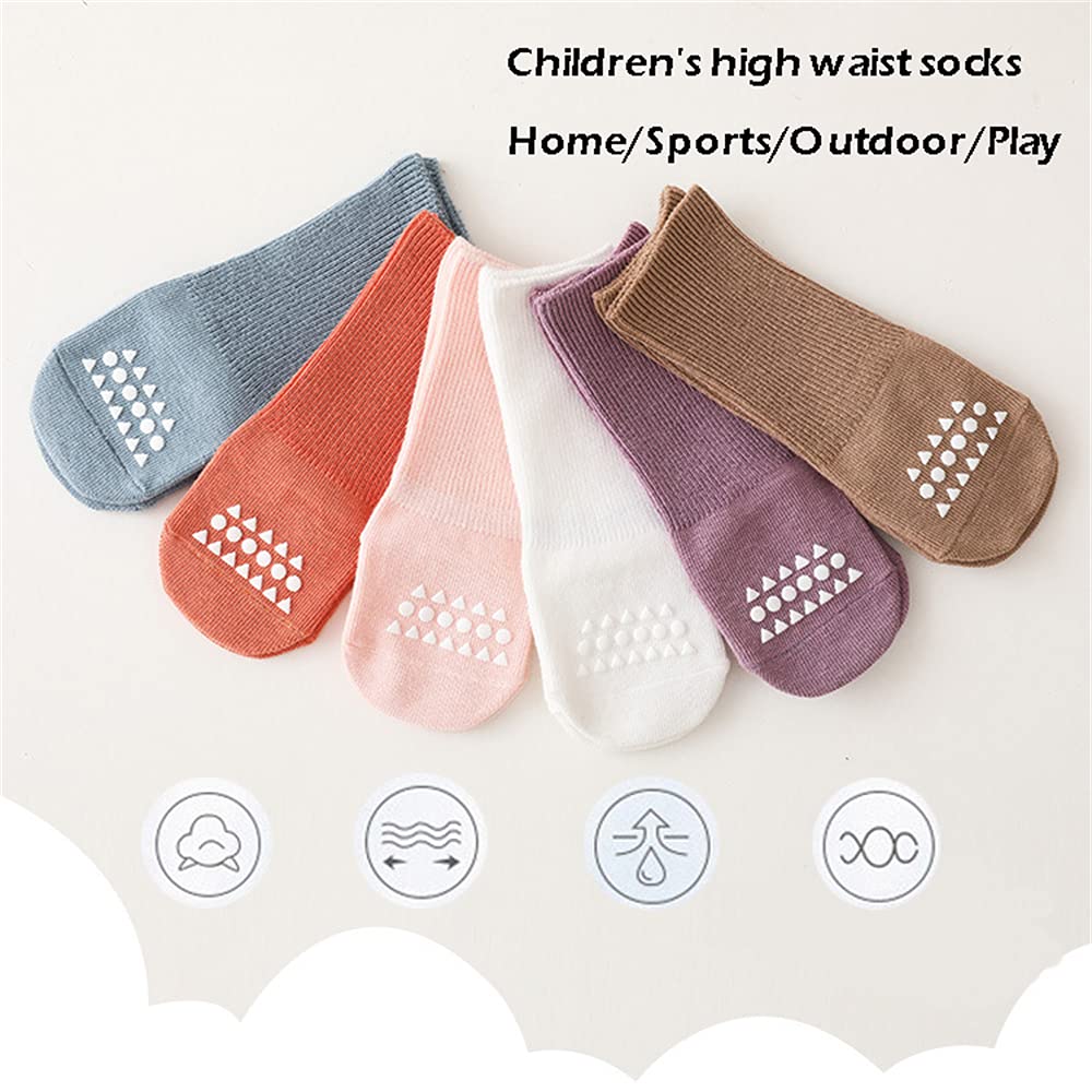 3 Pairs Non-Slip Baby Knee High Socks for Newborns & Toddlers - Soft Anti-Skid Crawling Socks with Grippers - Perfect for First Steps, Playtime & Photo Shoots