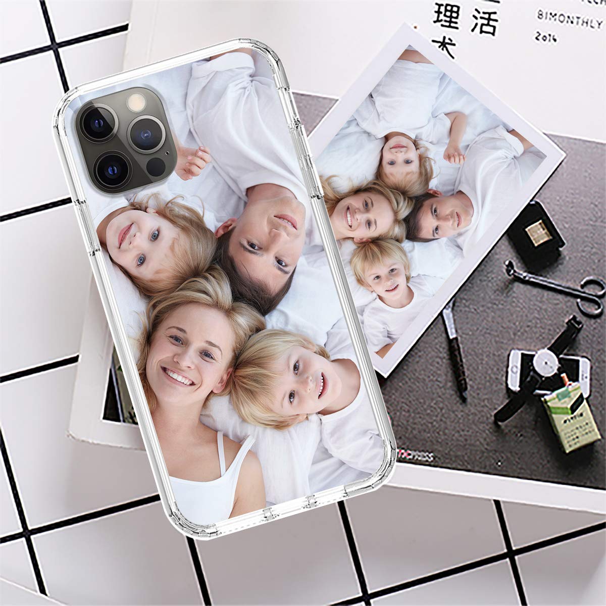Custom iPhone 12 Pro Clear Phone Case (Not for 12 Pro Max) - Personalized Photo Shockproof Heavy Duty Cover with Screen Protector | 3-in-1 Military Grade Full Body Protection | Perfect for Outdoor Activities, Travel & Daily Use