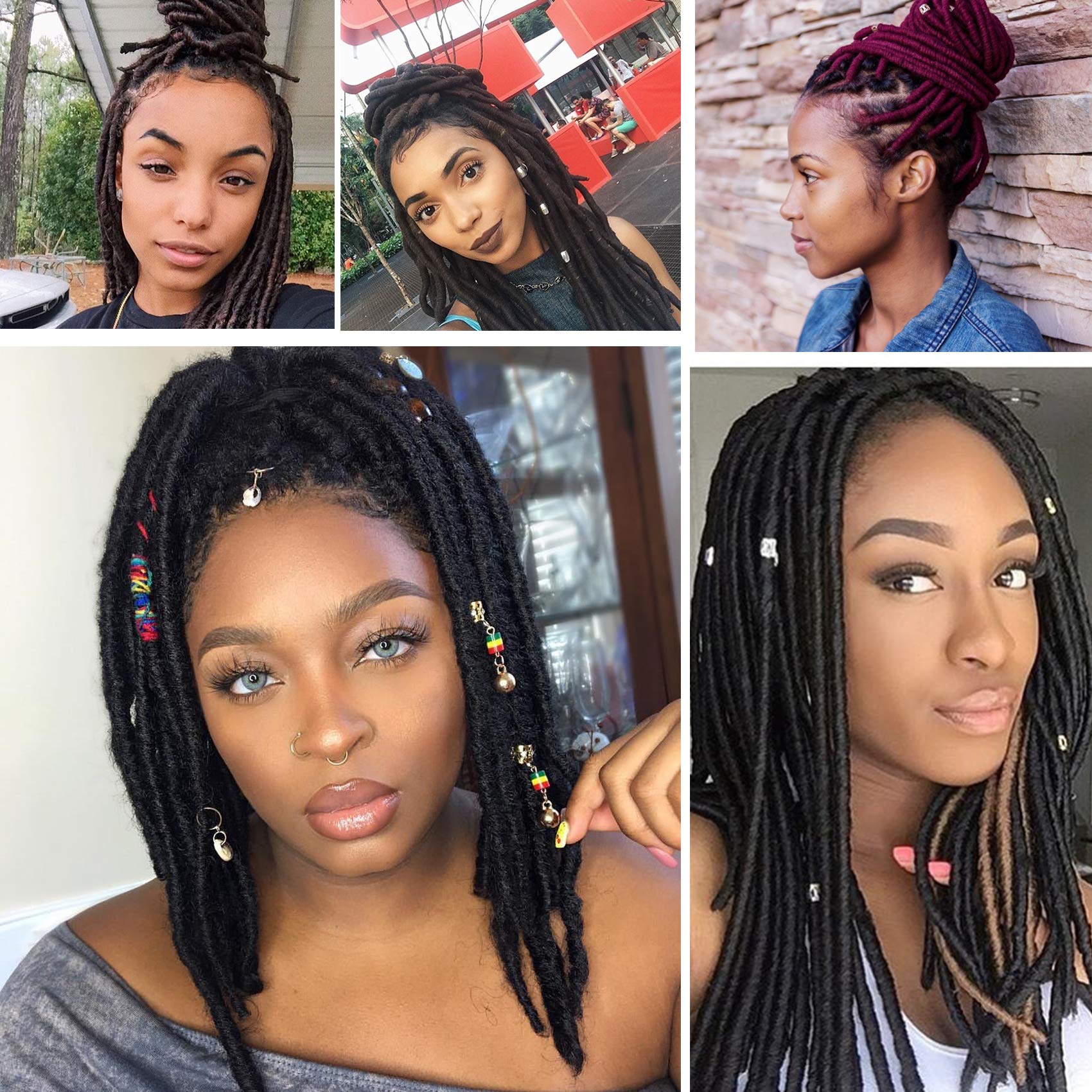 Callia 14 Inch Dreadlock Crochet Hair - 6 Packs Synthetic Dreadlocks for Black Women | Faux Locs, Bomba Braiding Hair, Natural Black 1B Color | Perfect for Protective Styles, Everyday Wear & Special Occasions