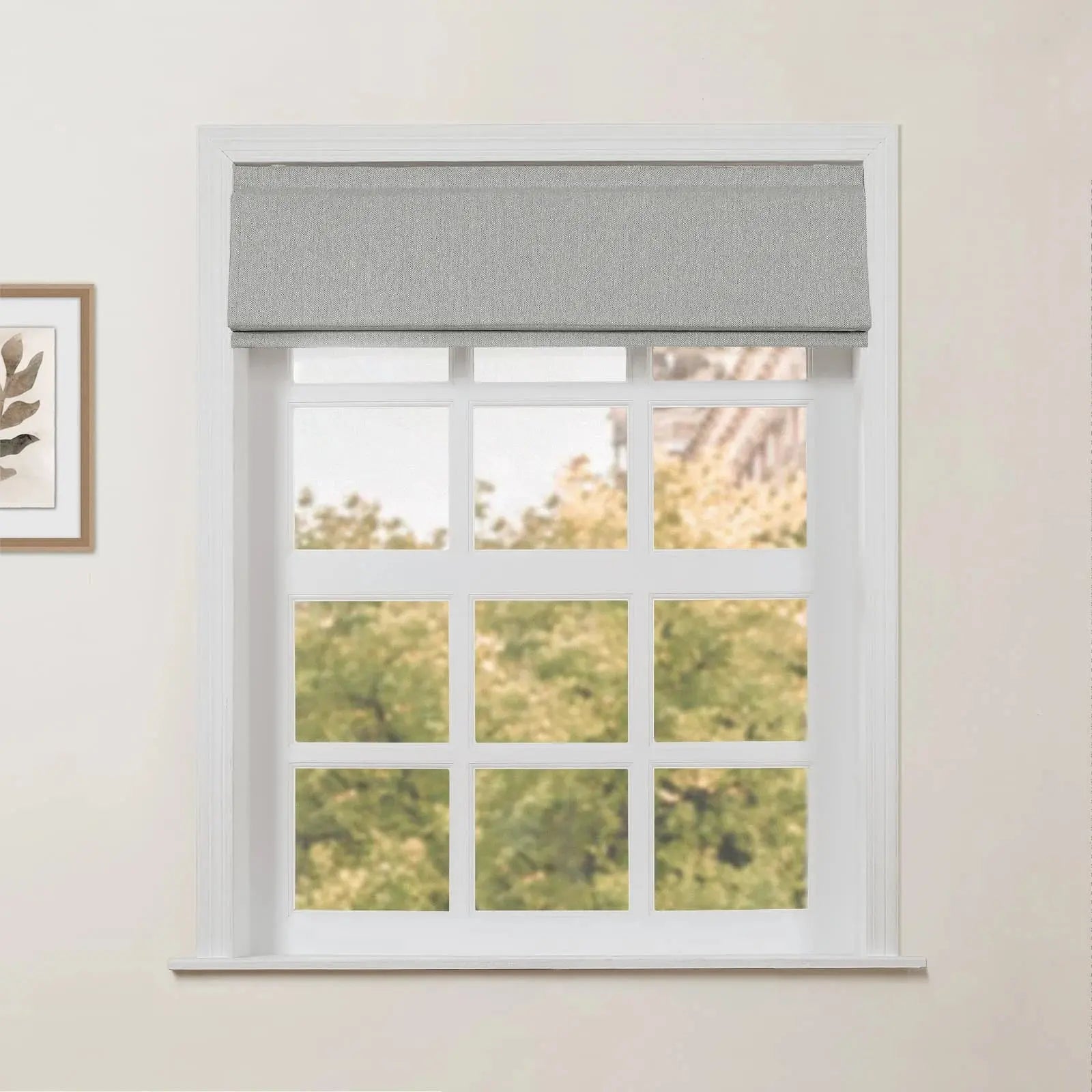 Ron Linen Cotton Herringbone Roman Shade - Cordless Window Treatment for Living Room, Bedroom & Office (Blackout/Sheer Options)