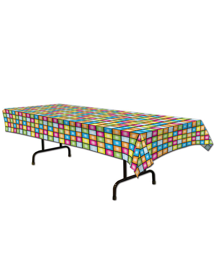 70s Disco Table Cover - Vintage Retro Party Tablecloth for Disco Theme, Halloween, Birthday & Themed Parties - Perfect for Home Decor & Event Decorations