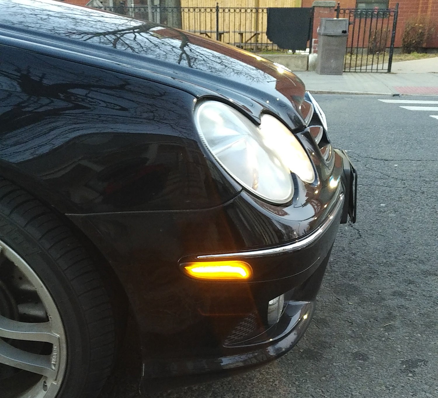 2003-2009 Mercedes W209/C209 CLK Euro Smoked Amber LED Side Marker Lights - Durable Replacement for Enhanced Visibility & Style | Perfect for Night Driving & Car Customization