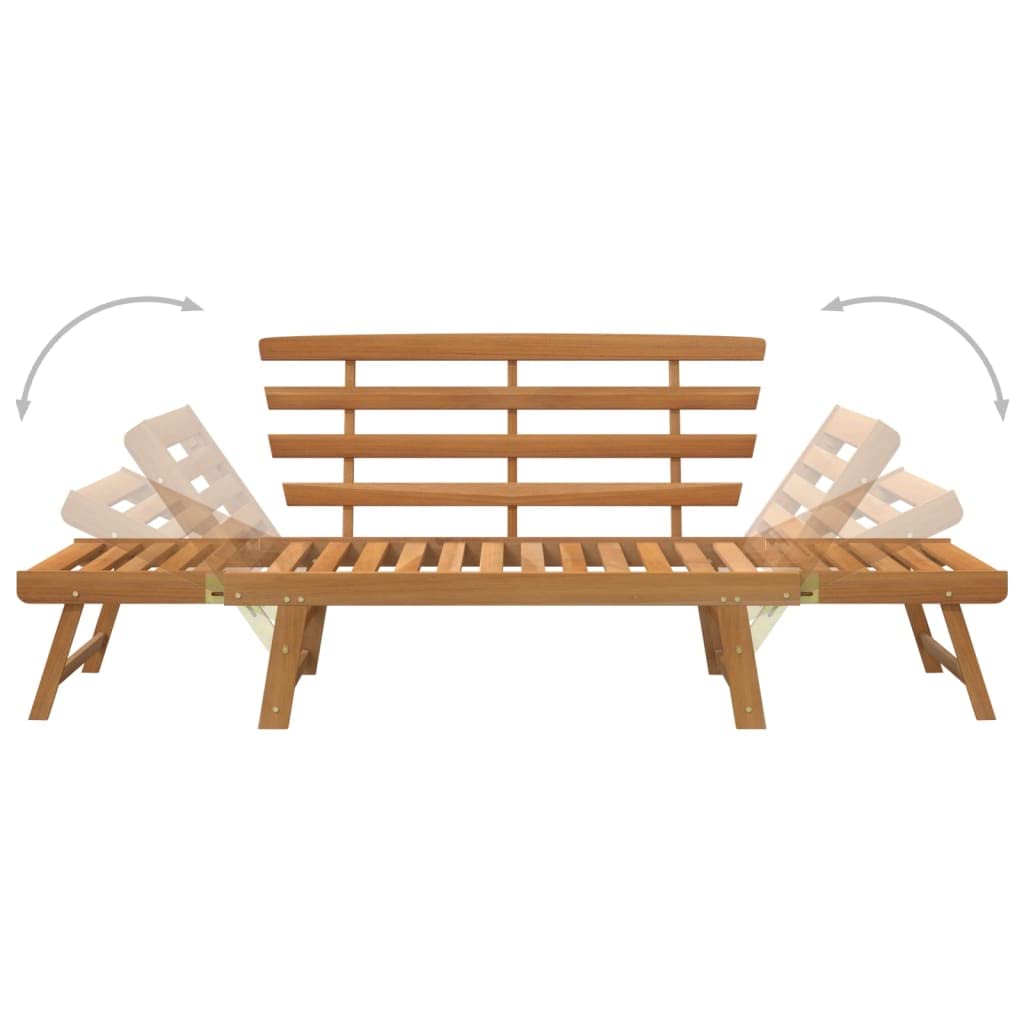 2-in-1 Convertible Outdoor Bench & Patio Daybed - Solid Acacia Wood Garden Furniture (26.8