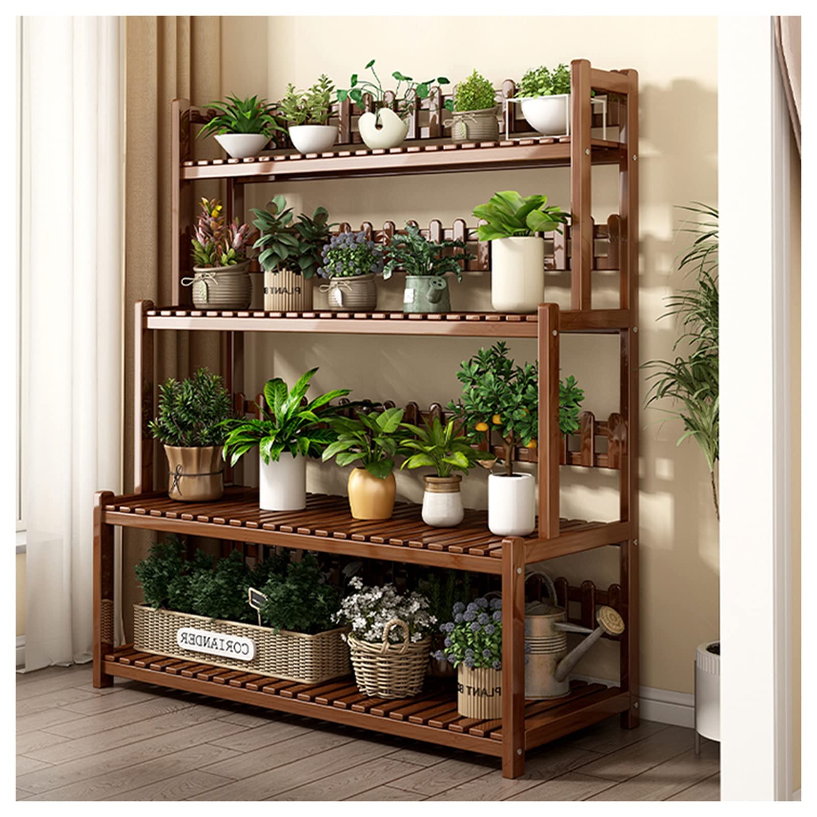 Brown Wooden Potting Bench - 100cm Garden Work Station with Tool Hooks & Elevated Shelf - Waist-Height Planting Table for Gardening, Potting & Outdoor Projects - Perfect for Backyard, Patio & Greenhouse Use