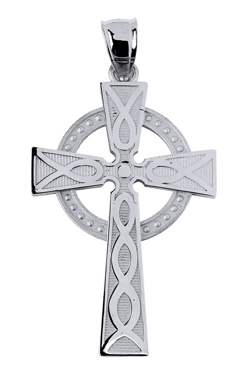 925 Sterling Silver Celtic Cross Charm Pendant Necklace for Women - Religious Jewelry Gift for Baptism, Confirmation & Spiritual Protection