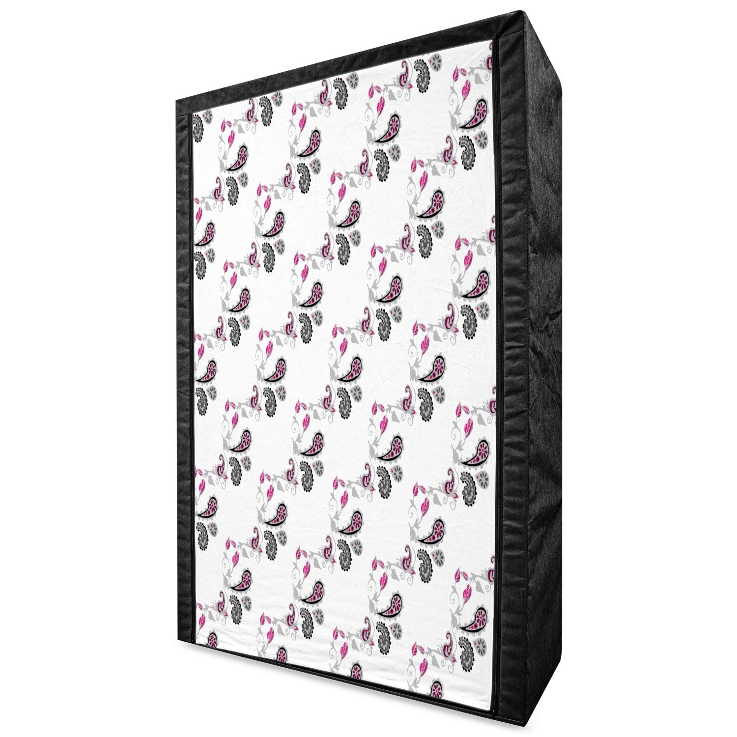 Ambesonne Paisley Portable Fabric Wardrobe with Abstract Cultural Swirling Pattern - 42.5