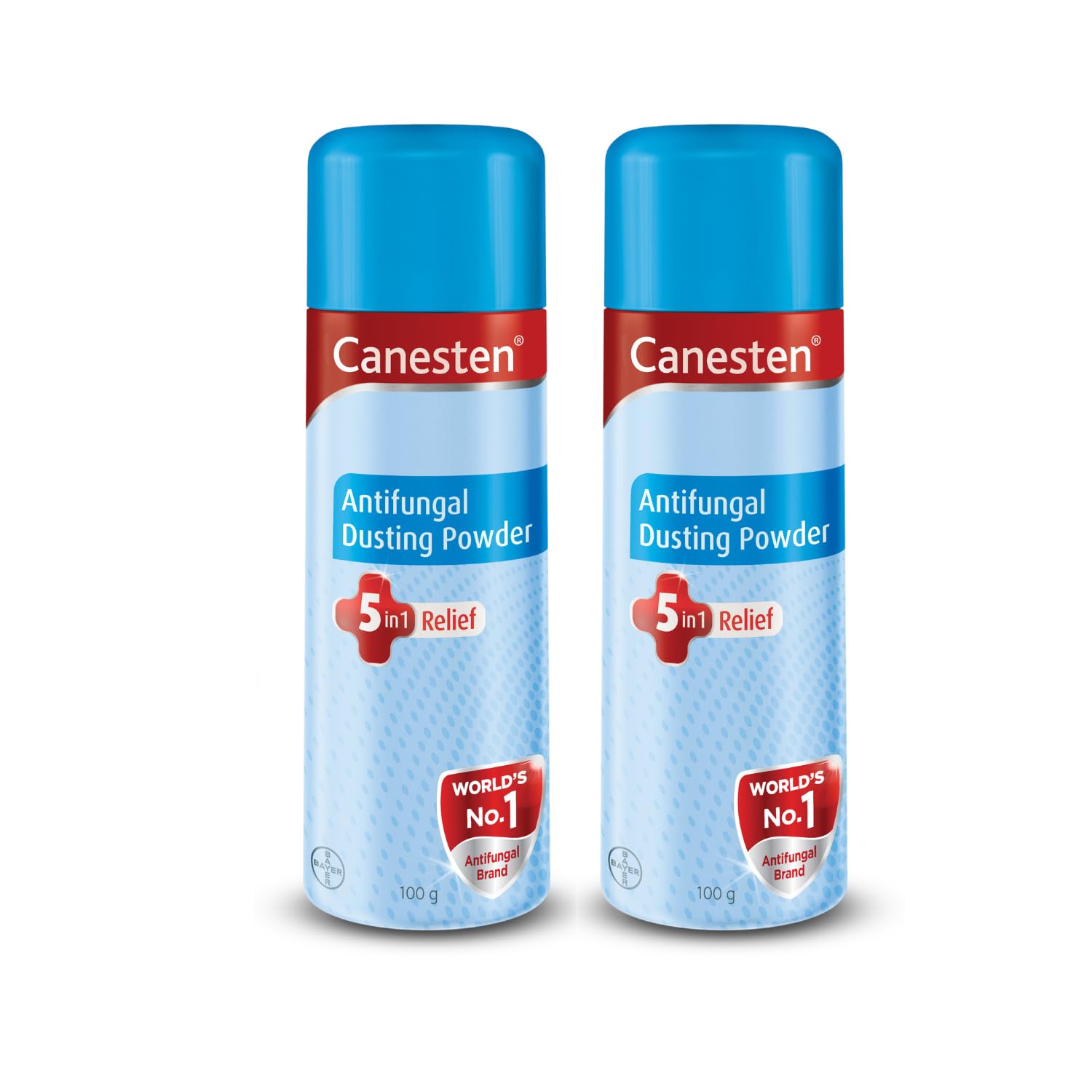 Canesten Antifungal Powder for Skin Irritation Relief - Treats Fungal Infections, Prickly Heat, Redness & Itching - 100g (Pack of 2) | Ideal for Athlete's Foot, Jock Itch & Summer Skin Care