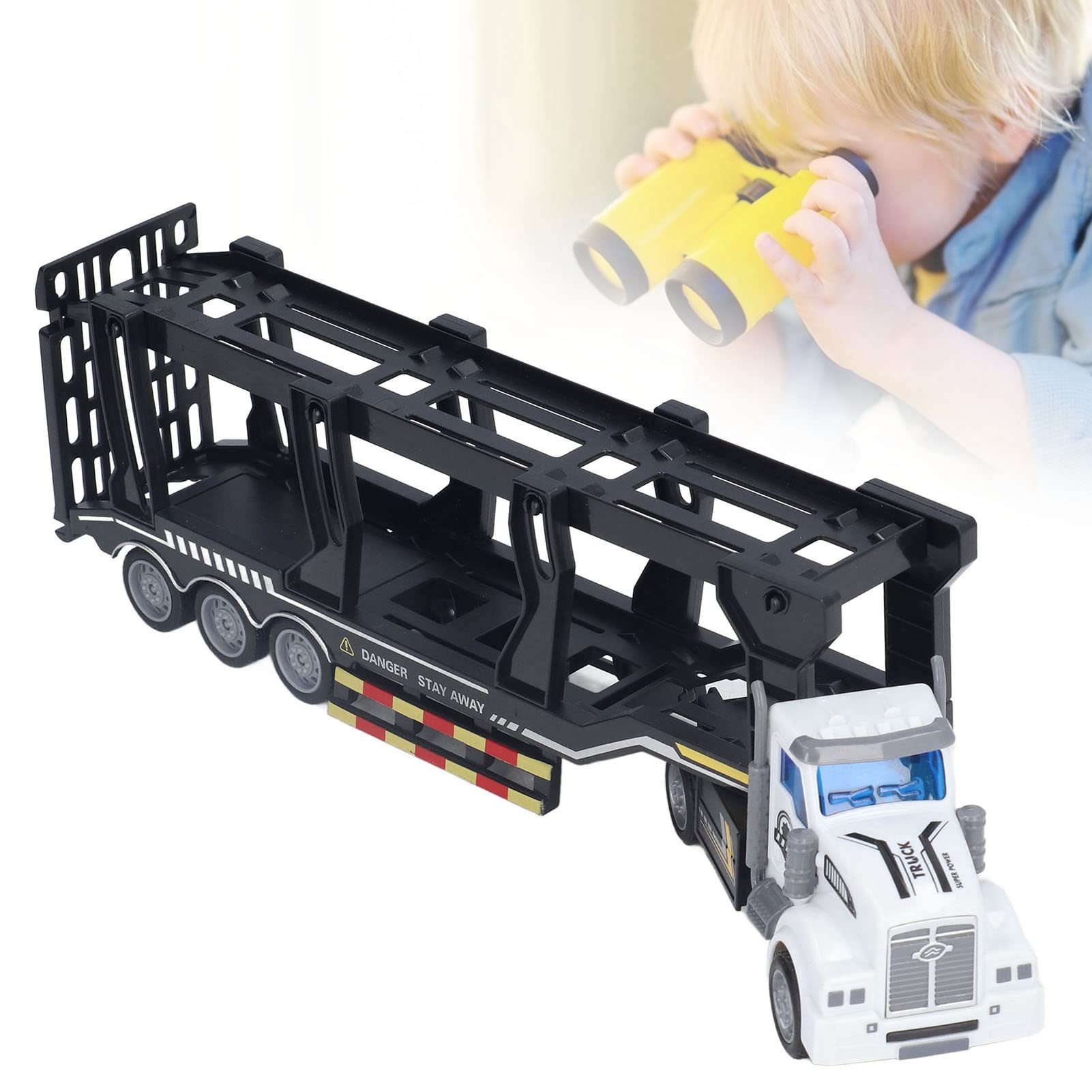 1:48 Scale Durable Container Truck Toy with Open Tailgate - Realistic Model for Kids 3+ Years Old - Perfect for Outdoor Play, Collecting & Gift Giving