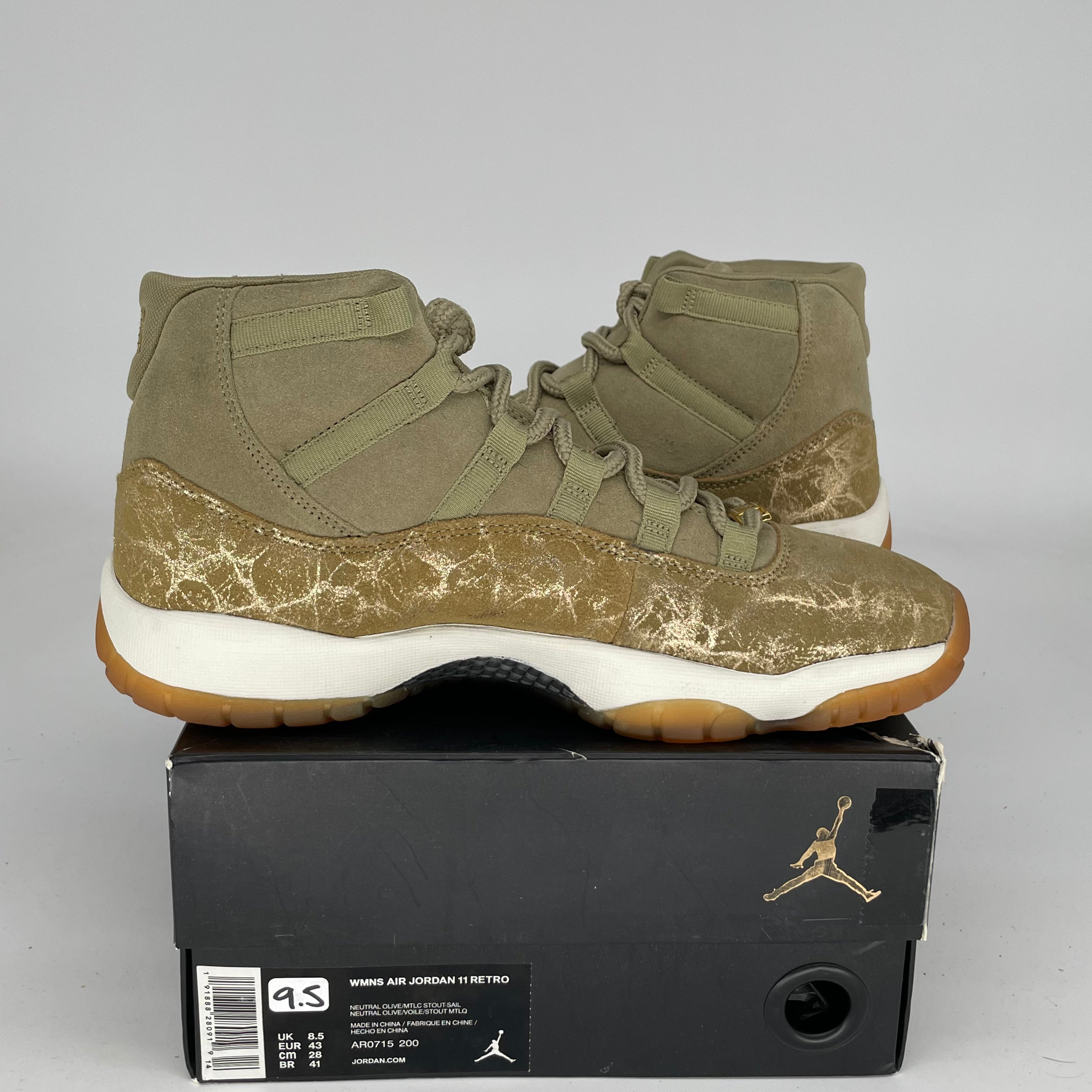 AIR JORDAN 11 Retro NEUTRAL OLIVE Women's Basketball Shoes Size 9.5/11W - AR0715-200 | Perfect for Court Performance & Streetwear Fashion