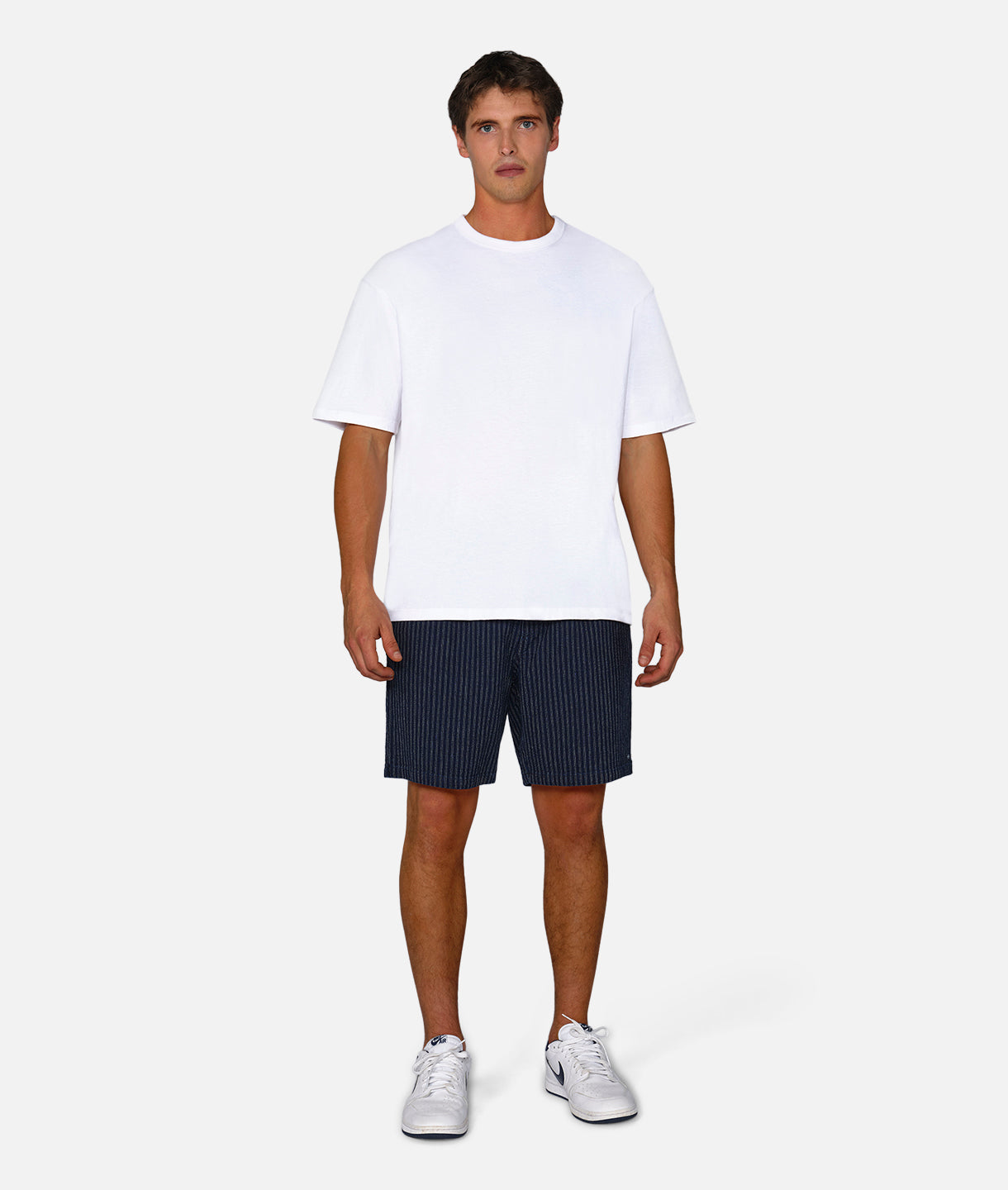 Mataro Shorts for Men - Navy & White Casual Swim Trunks - Perfect for Beach, Pool, and Summer Vacations