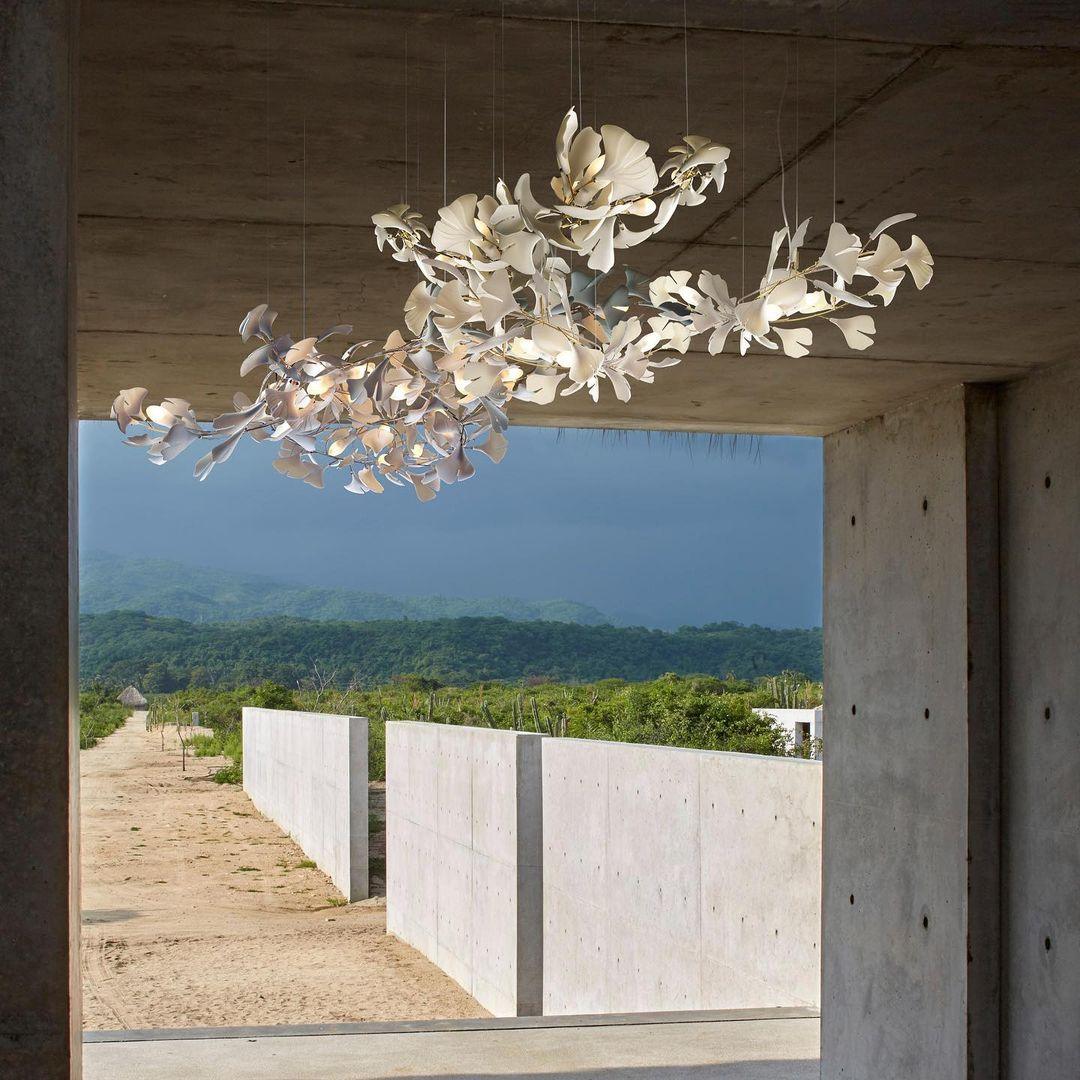 Elegant Ginkgo Leaf Chandelier - Modern Gold Ceiling Light Fixture for Dining Room, Living Room & Bedroom Decor - Perfect for Home, Hotel and Wedding Venue Lighting