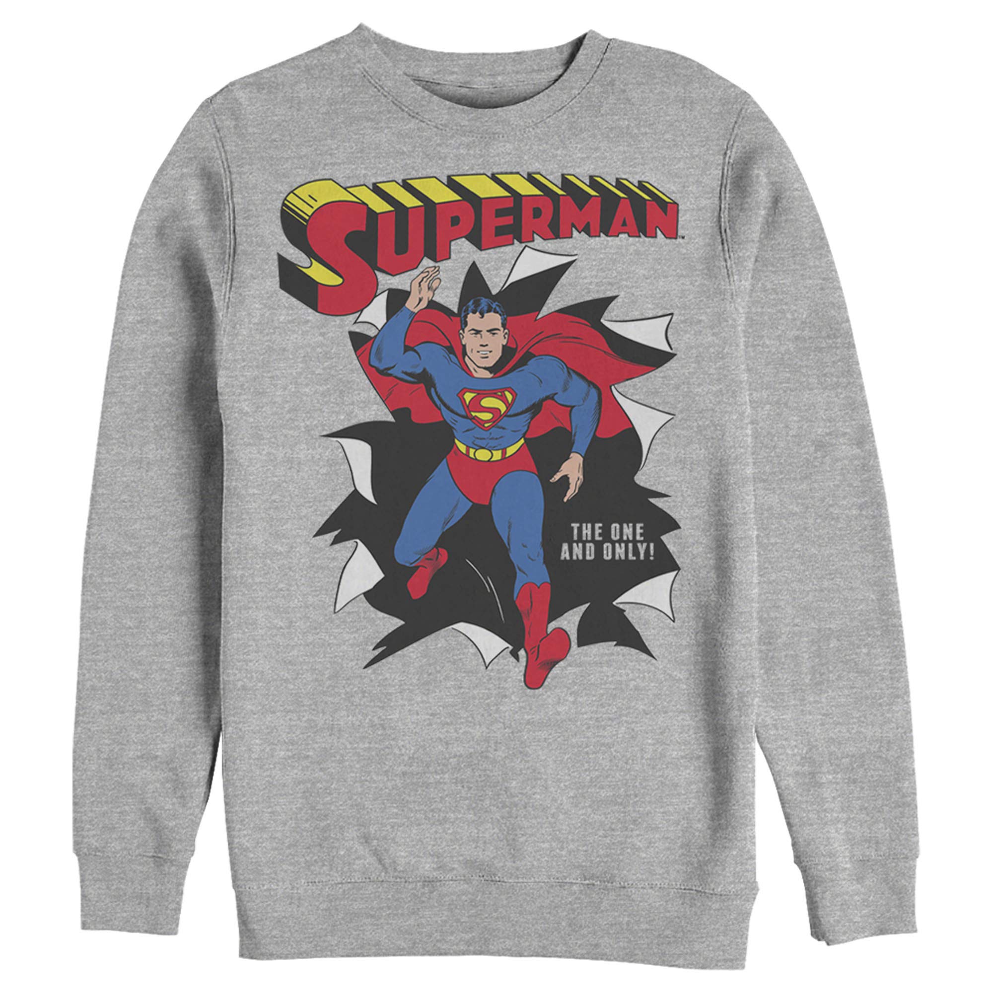 Superman Only One Hero Rip Sweatshirt for Men - Vintage Distressed Graphic Hoodie for Superhero Fans | Perfect for Cosplay, Comic Con & Casual Wear