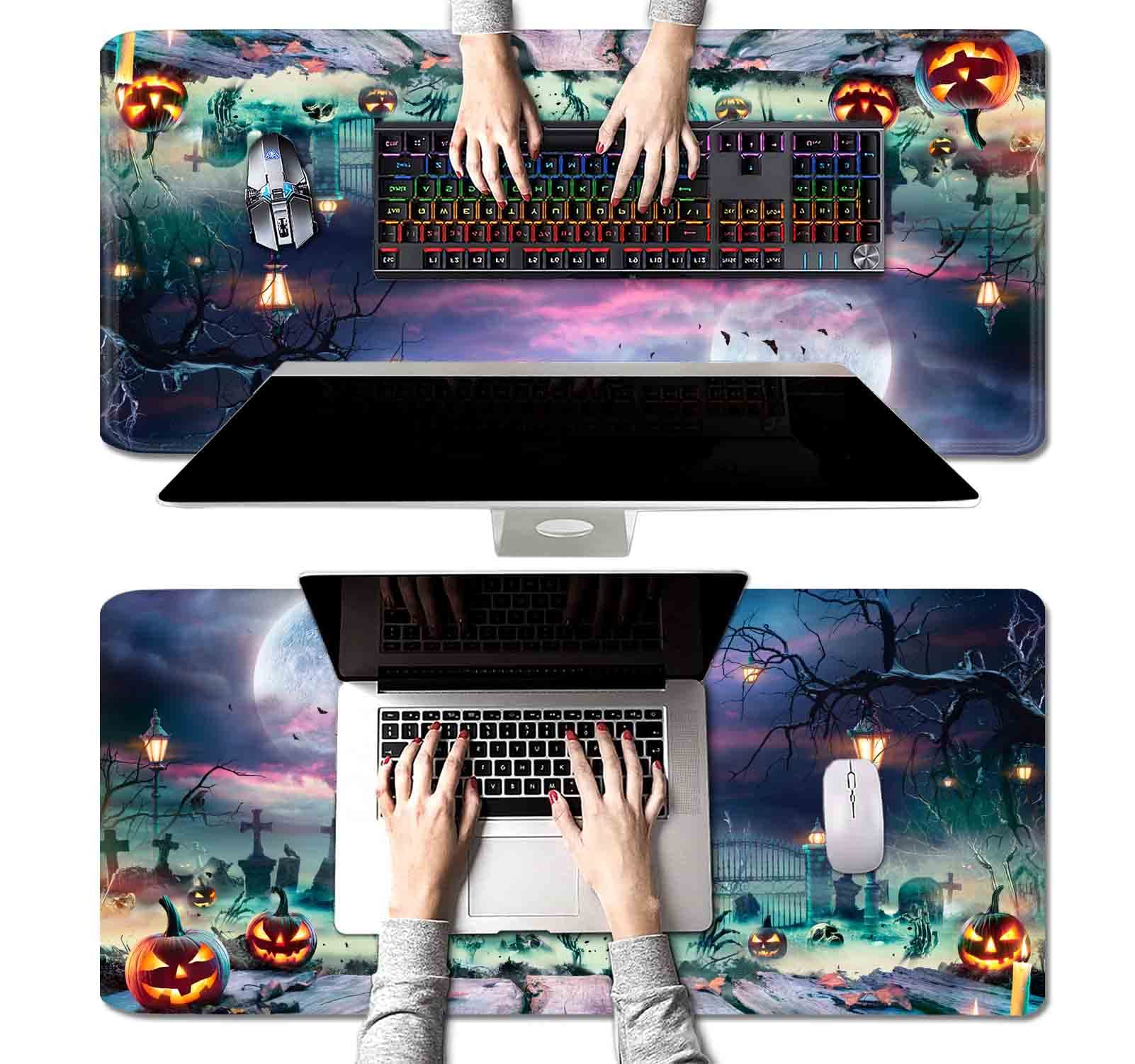 Halloween Carnival Mouse Pad - Spooky Night Large Gaming Mouse Mat with Anti-Slip Rubber Base, XXL Extended Desk Pad for PC, Laptop, Office & Gaming Setup (Perfect for Halloween Decor & Year-Round Use)