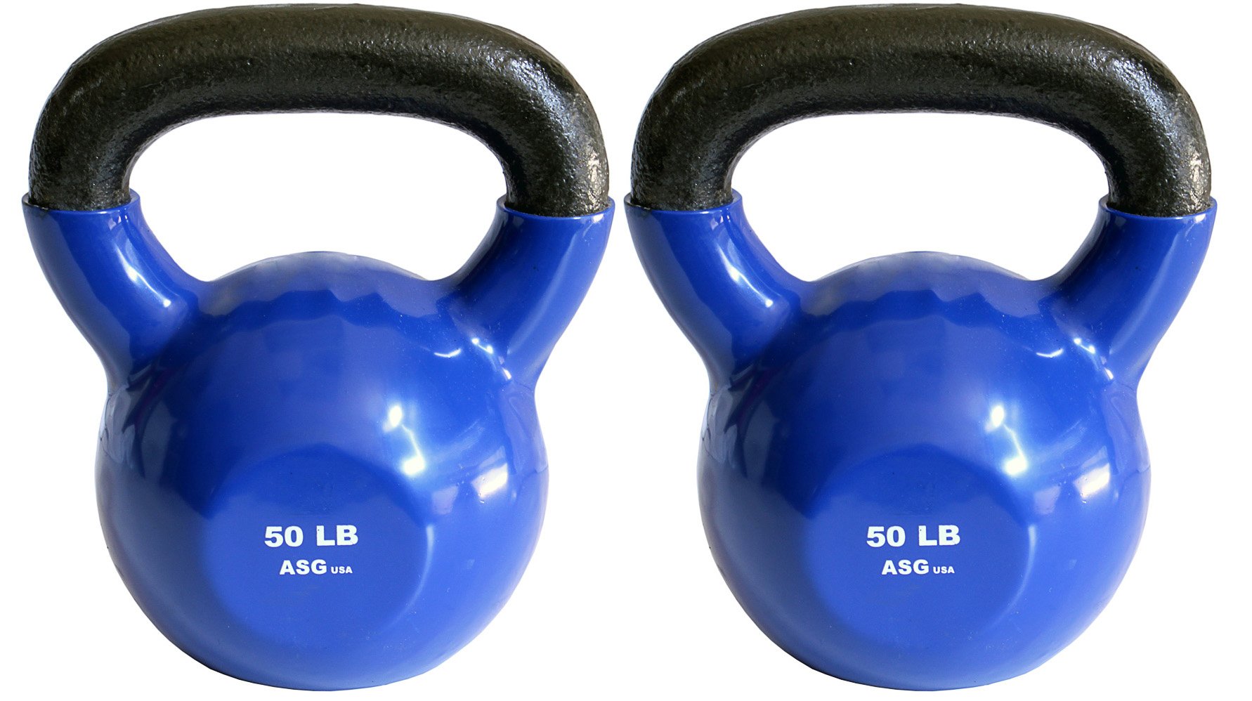 Ader Vinyl Kettlebell Set - 50 LB (Set of 2) - Durable Home Gym Equipment for Strength Training & CrossFit Workouts