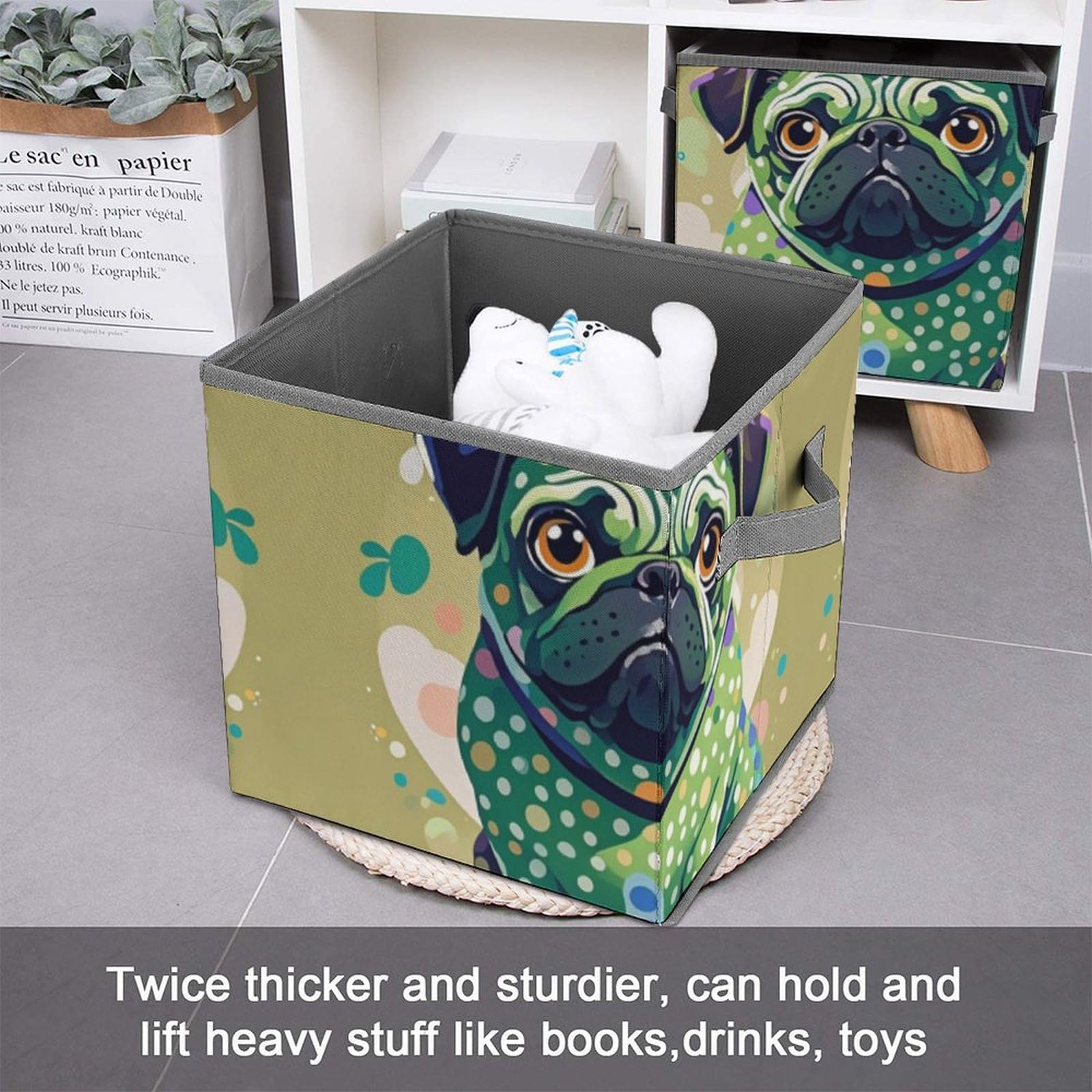 Large Collapsible Storage Bins with Handles - 10.6
