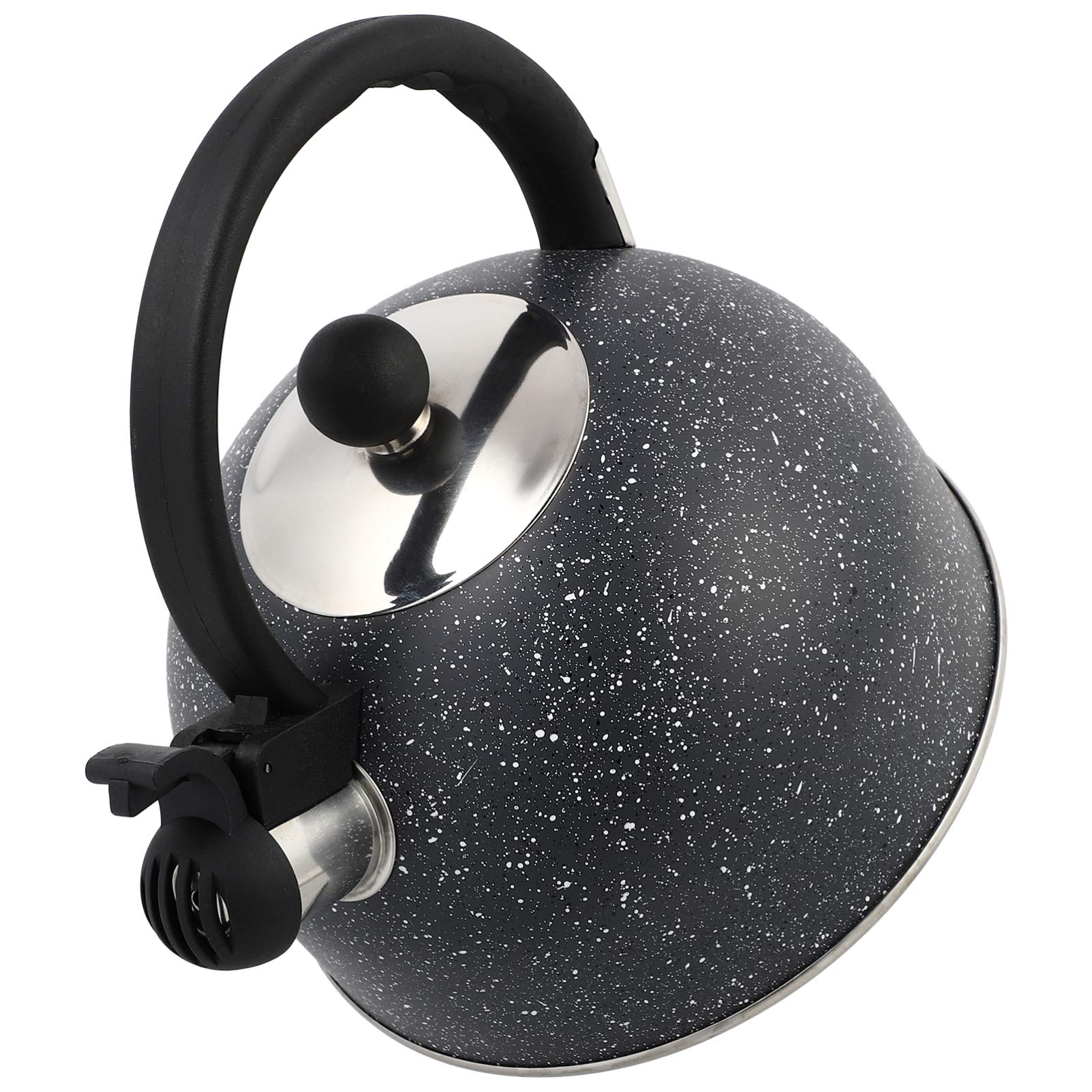Premium Stainless Steel Whistling Tea Kettle - Hemoton 2.5QT Stovetop Pot Boil Water Kettle for Gas & Electric Stoves - Perfect for Home, Kitchen, Camping & Office Use