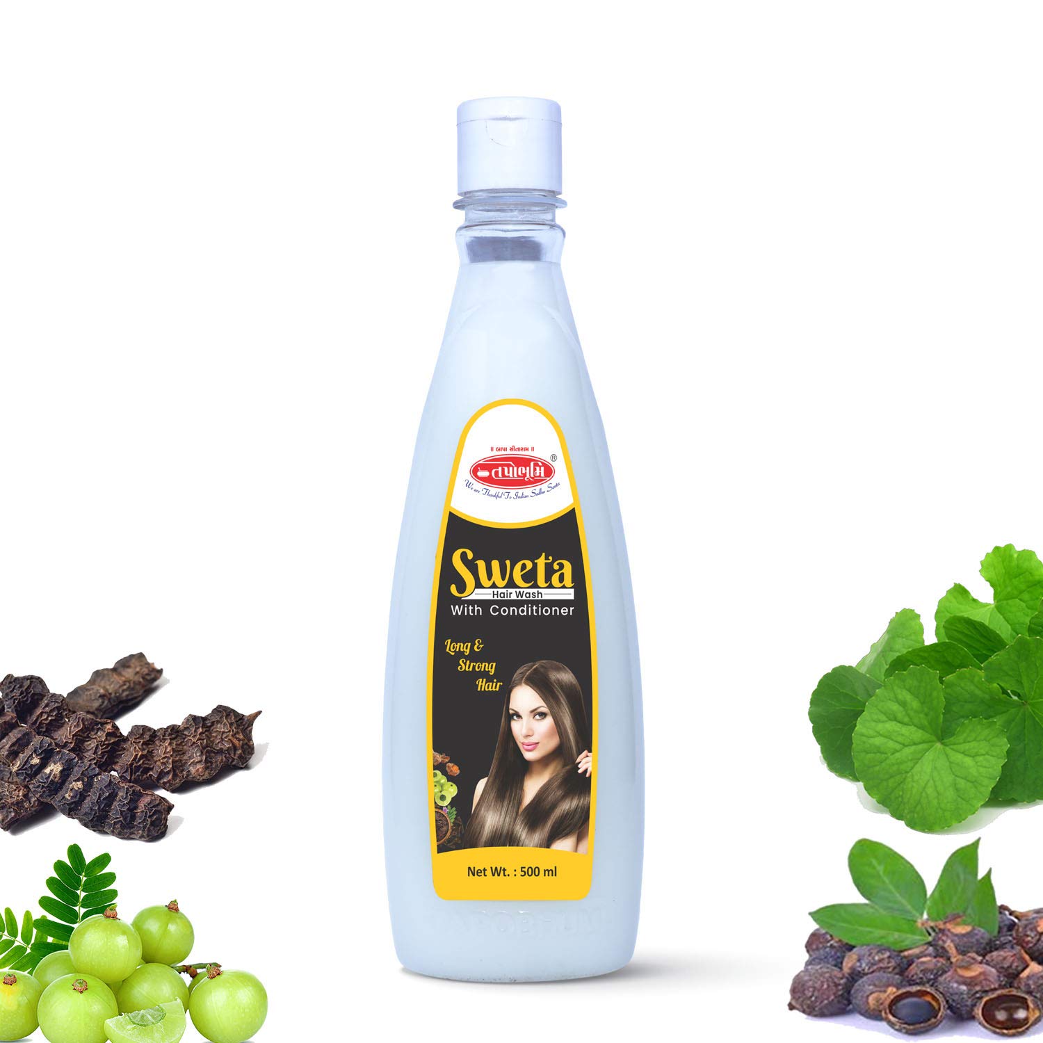 Tapobhumi Herbal Ayurvedic Sweta Hair Wash for Long & Strong Hair | SLS & Paraben Free | No Side Effects (500ml) | Natural Hair Growth Shampoo for Daily Use & Scalp Care