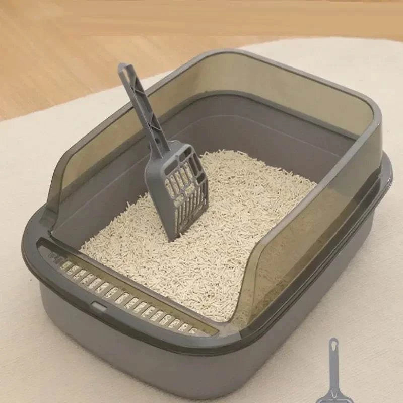 Semi-Enclosed Cat Litter Box with Odor Control - Privacy Hood for Indoor Cats - Perfect for Small Spaces & Apartments