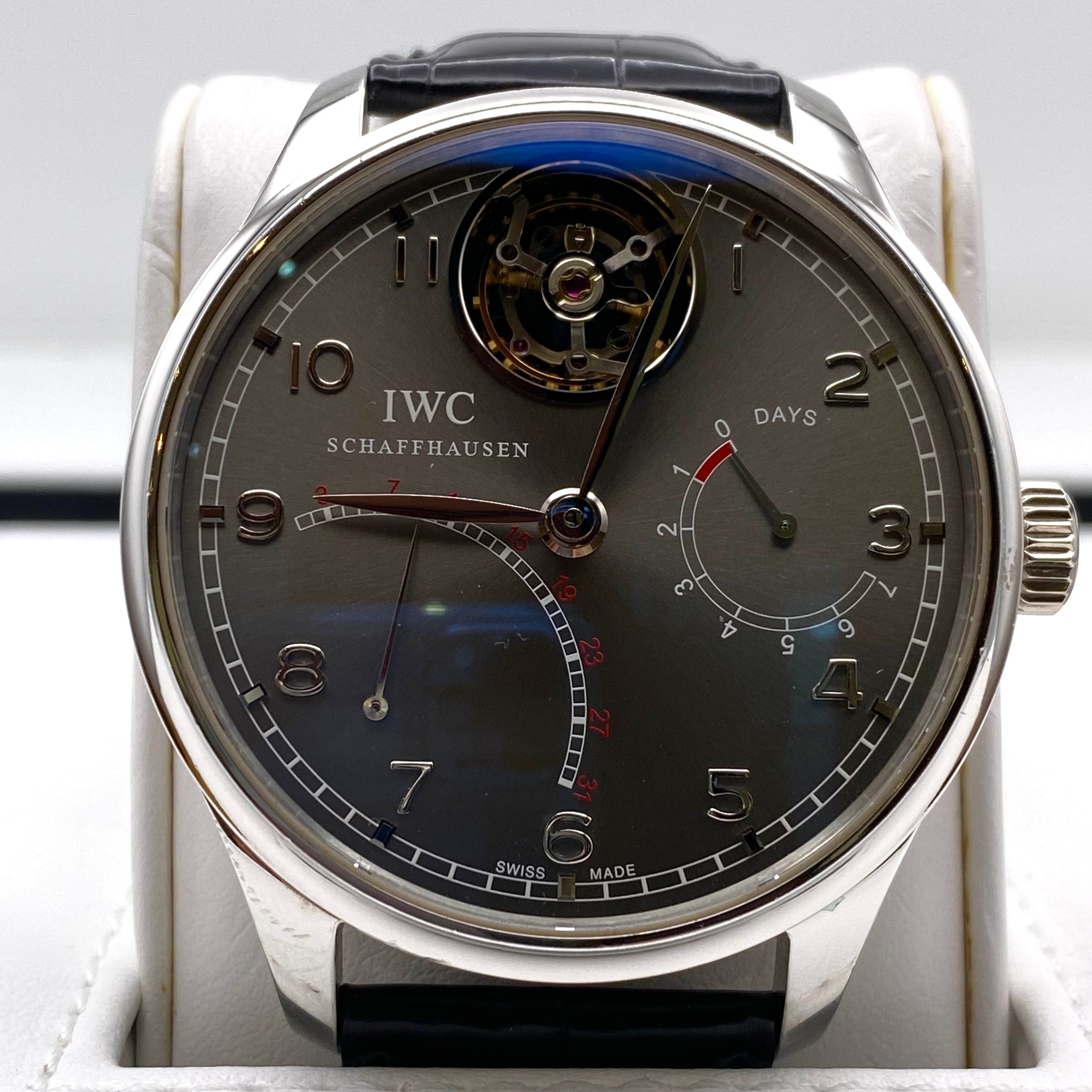 IWC Portugieser Tourbillon Platinum 'Mystère Rétrograde' 5044 Limited Edition Luxury Watch - Perfect for Collectors & Special Occasions