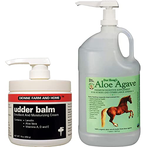 Dionne Farm and Home Udder Balm with Aloe Vera & Agave - Moisturizing Cream for Horses, Cows & Livestock - Soothes Dry, Cracked Skin - Ideal for Barn, Ranch & Stable Care