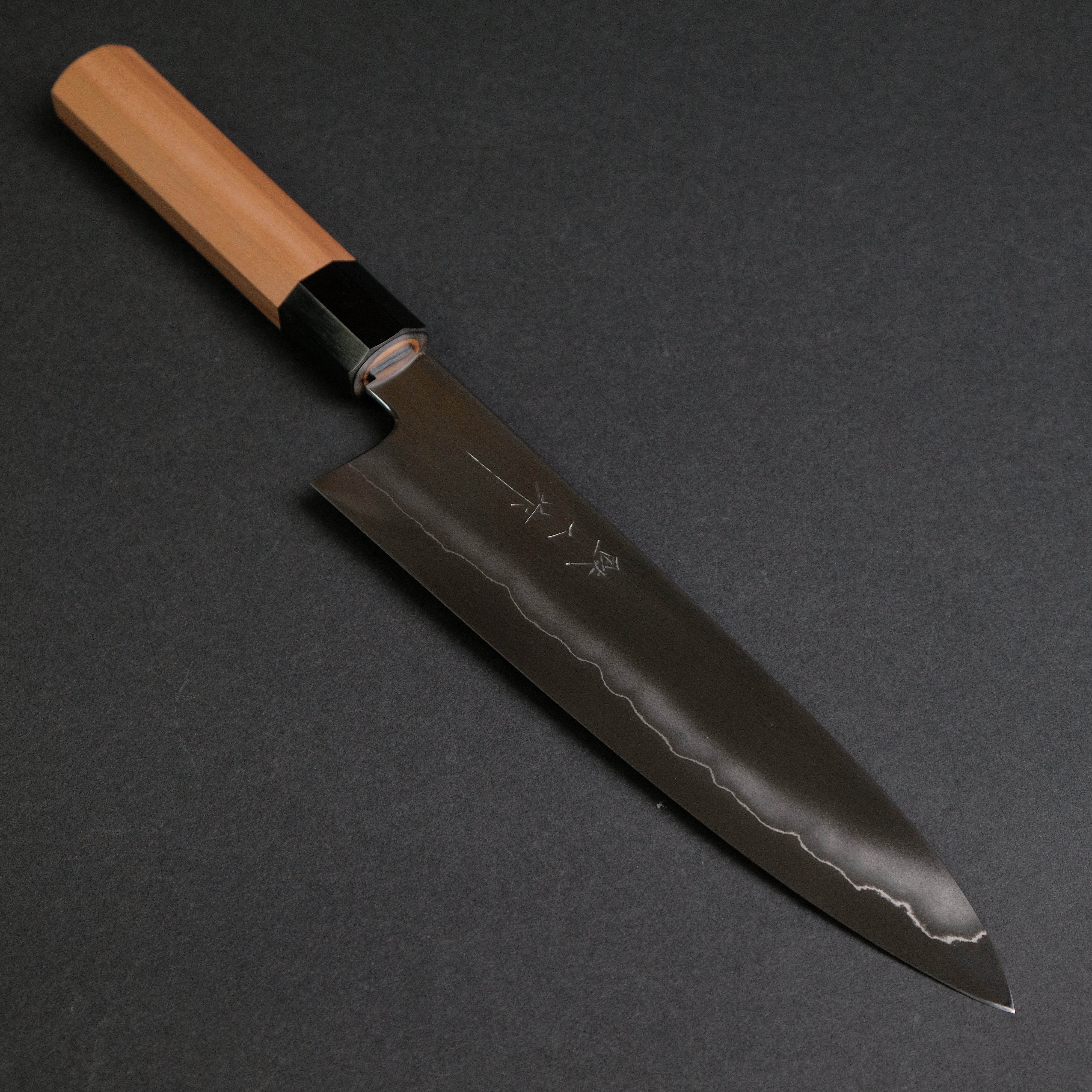 Premium Tetsujin Silver #3 210mm Gyuto Japanese Chef Knife with Yakusugi Cedar Handle - Perfect for Sushi, Meat Cutting & Professional Kitchen Use