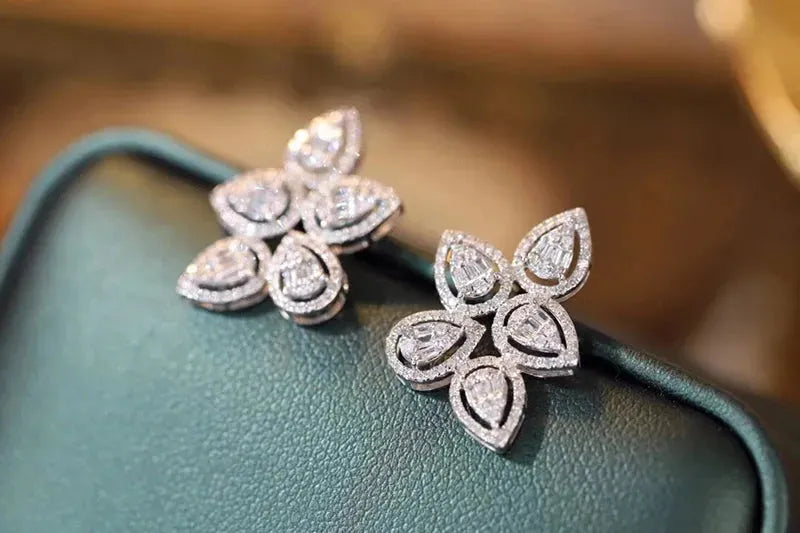 18K White Gold Diamond Stud Earrings for Women - 0.90 Carat Real Natural Diamonds, Fashion Party Jewelry - Perfect for Weddings, Anniversaries & Special Occasions