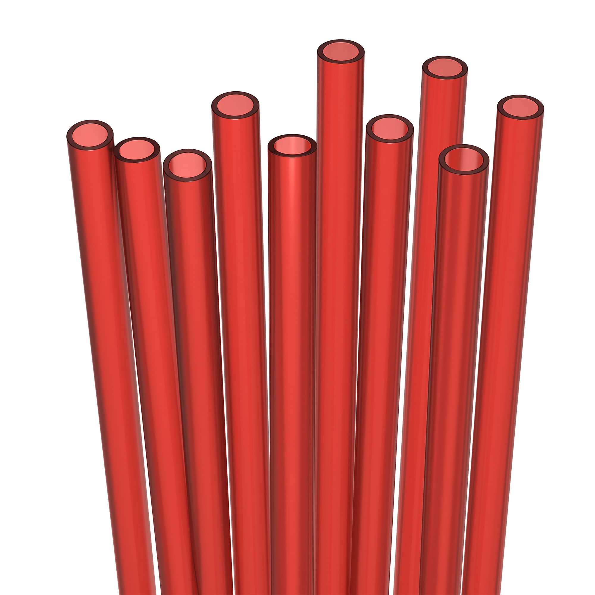Red Plastic Drinking Straws 20-Pack with Brush - BPA Free for Cocktails & Kids Drinks