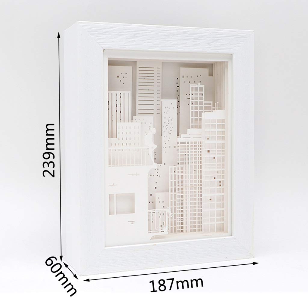3D Paper Carving Night Lamp - USB Powered Decorative Table Lamp with Remote Control, Romantic Mood Lighting for Bedroom, Living Room & Office | Perfect Birthday Gift, Anniversary Present & Home Decor