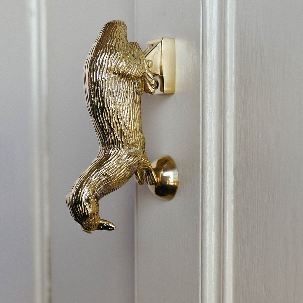 Vintage Brass Otter Door Knocker - Handcrafted Solid Brass Door Knocker for Home Decor - Perfect for Front Door, Cabin, or Cottage Entrance