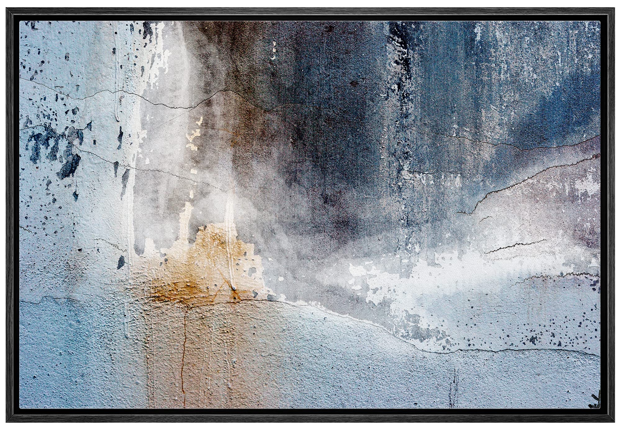 Abstract Framed Canvas Art - Vintage Aged Wall Giclee Print Modern Wall Decor | Stretched Gallery Wrap Ready to Hang | 24x36 Inches Black | Perfect for Living Room, Bedroom & Office Decor