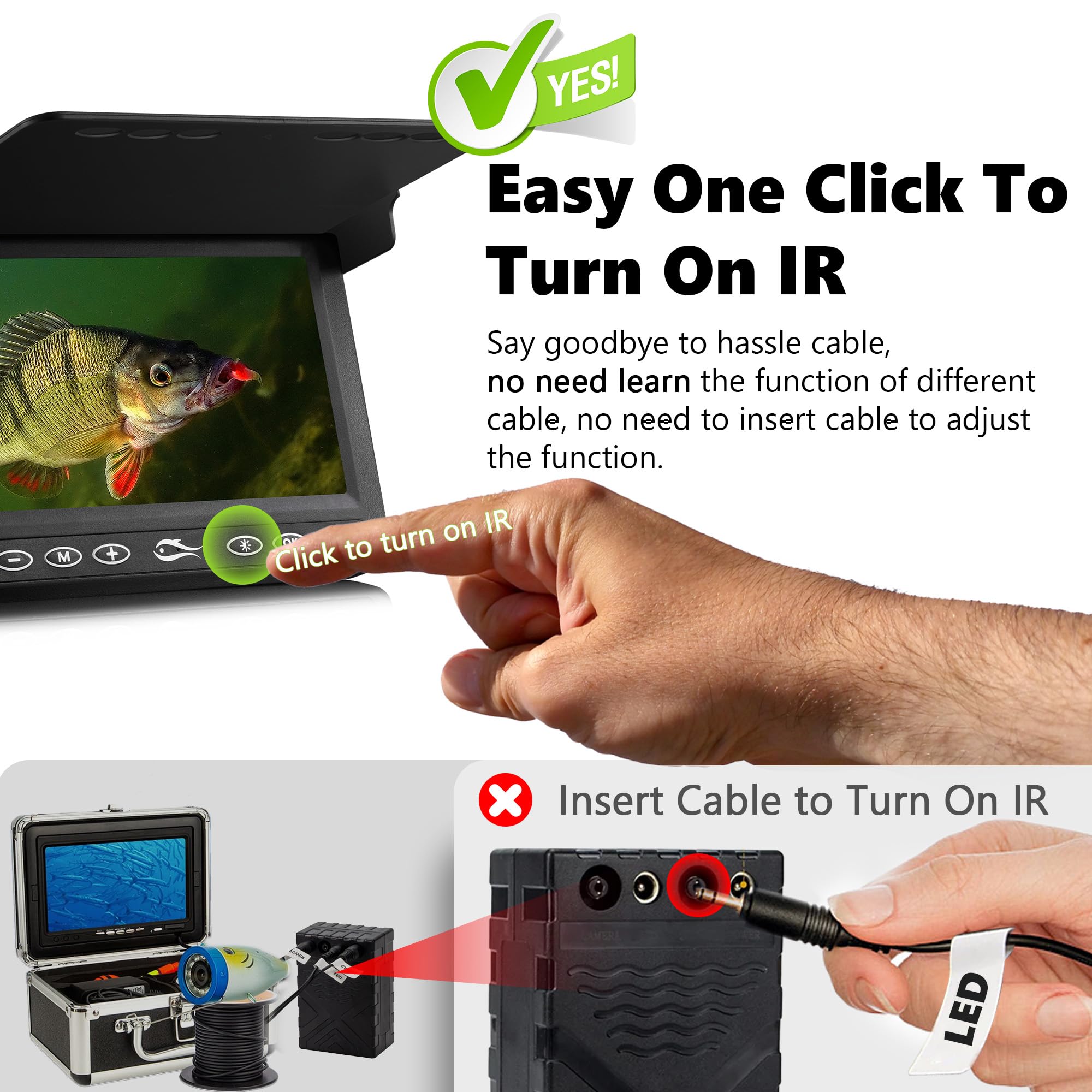 FishPRO Underwater Fishing Camera with DVR - 4.3