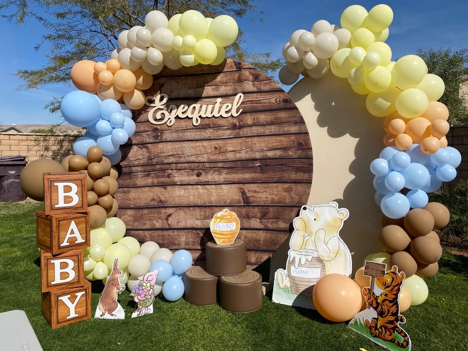 60 Pcs Light Blue, White & Gold Balloons Set - Baby Blue, Nude & Metallic Gold Balloons for Teddy Bear Theme Birthday Party Decor | Perfect for Kids' Parties, Baby Showers & Gender Reveals