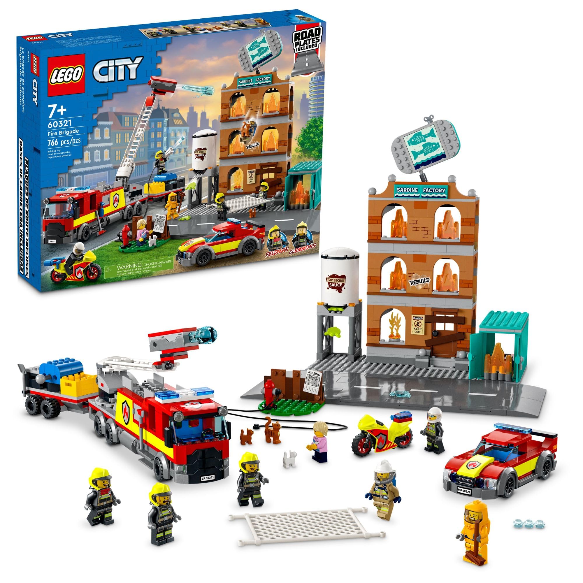 LEGO City Fire Brigade 60321 Building Toy Set with Fire Truck & 5 Minifigures - Pretend Play Fire Engine for Kids Ages 7+ | Creative STEM Learning & Birthday Gift for Boys & Girls | Perfect for Role Play & Home Decor
