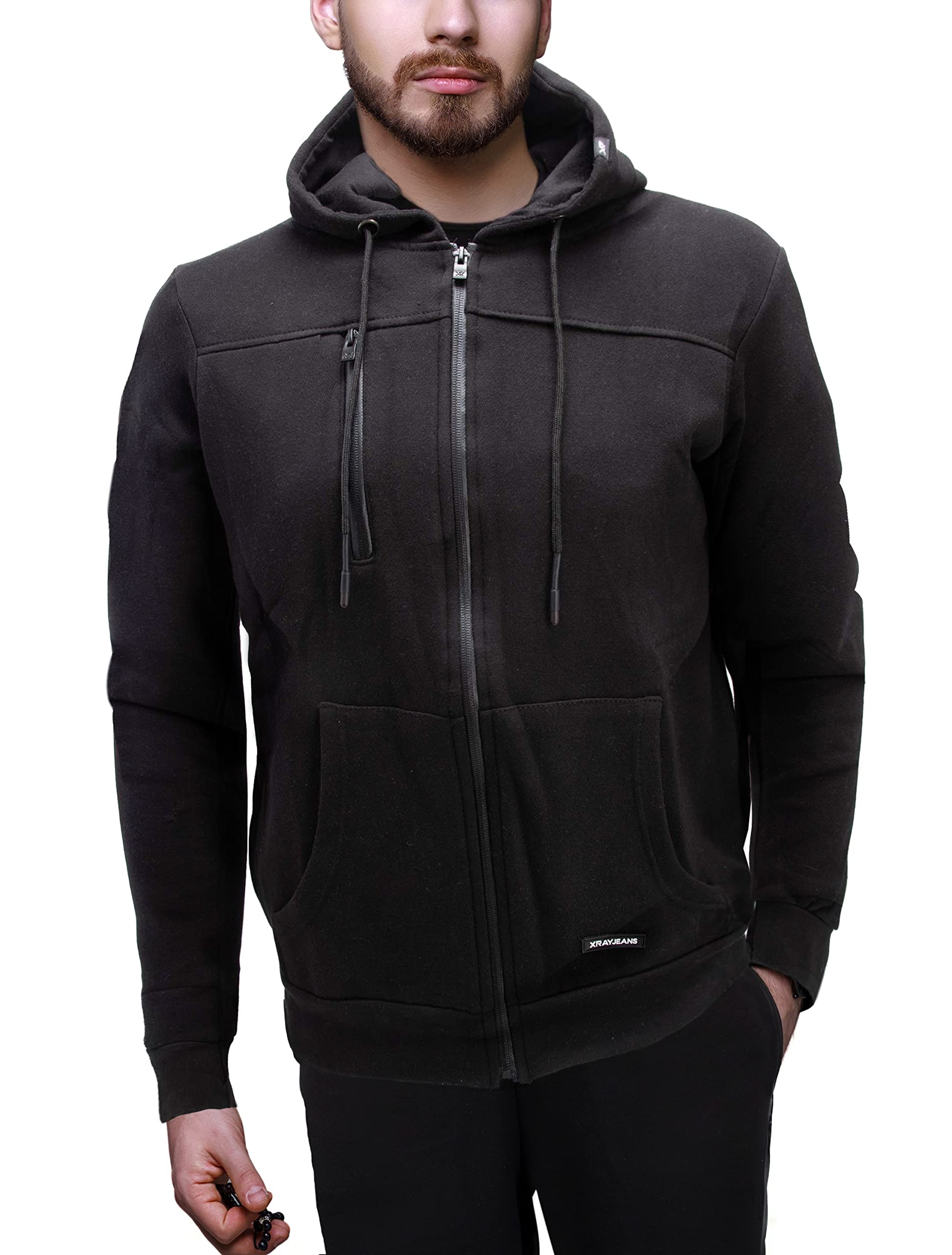 X RAY Men's Hoodie Jacket - Lightweight Fleece Sweatshirt for Active Sports & Casual Wear | Gym, Running, Outdoor Activities