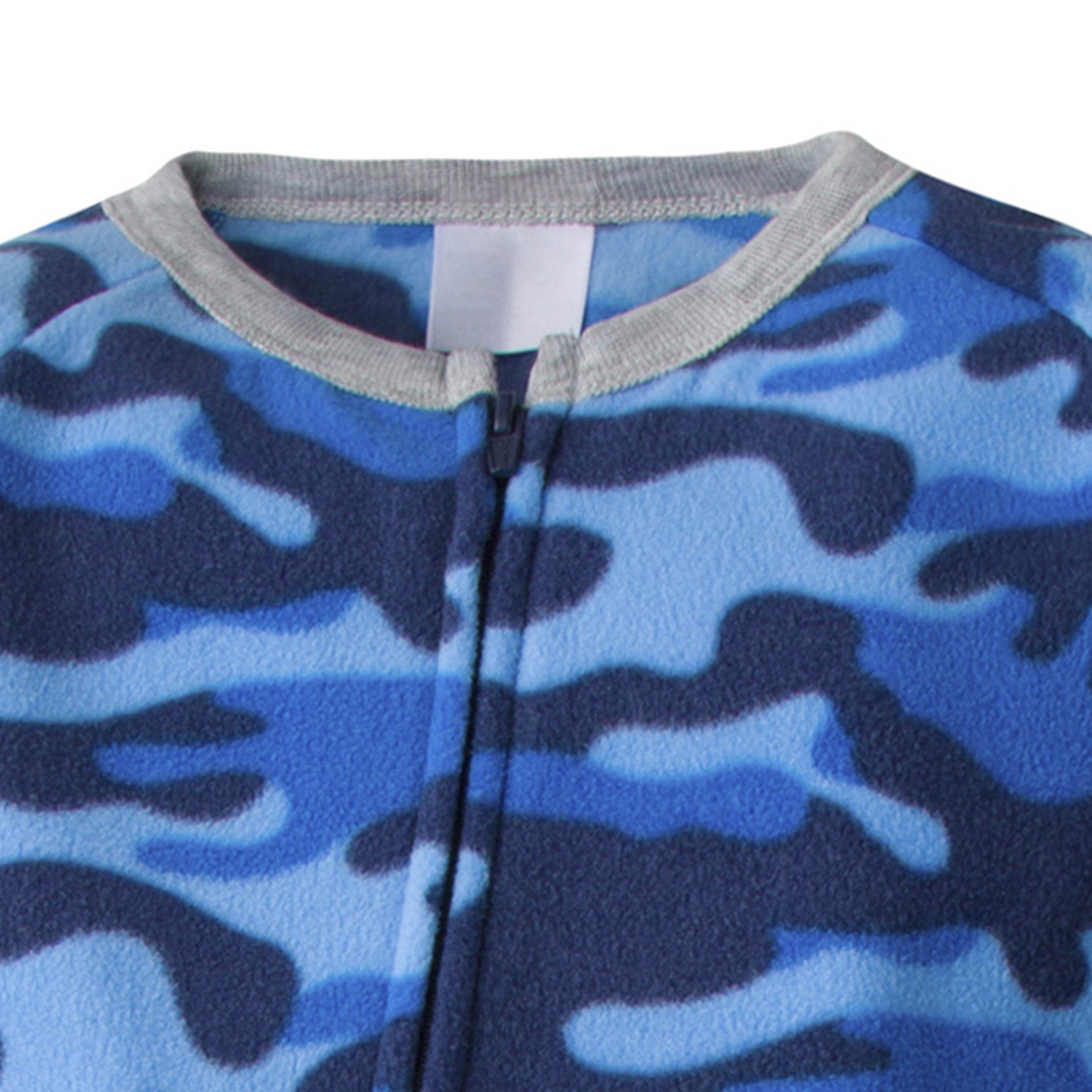 2 Pack Boys' Fleece Pajama Set - Camo Print Winter Sleepwear for Toddlers, Soft & Warm Kids Pajamas for Bedtime & Lounging