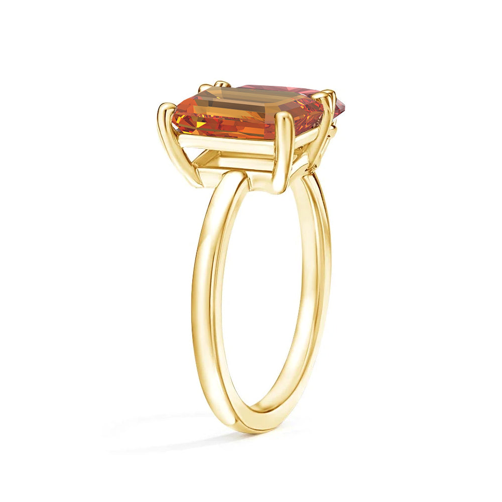 Personalized Citrine Toi et Moi Anniversary Ring - Custom Birthstone Jewelry for Couples, Gift for Her, Wedding Band, Romantic Present for Valentine's Day or Anniversary