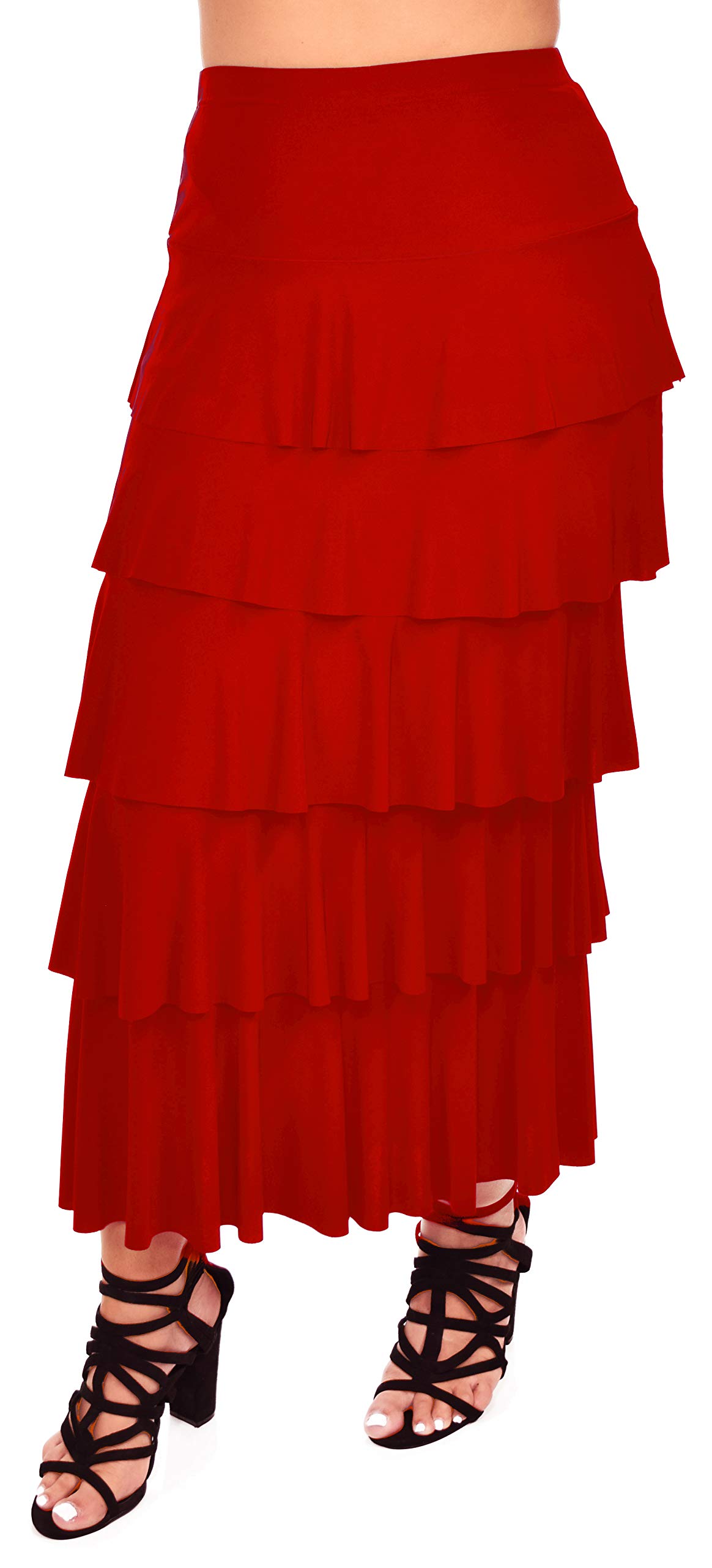 Boho Waterfall Tiered Maxi Skirt for Women - Regular & Plus Sizes | Flowy Layered Long Skirt for Beach, Festival & Summer Outfits