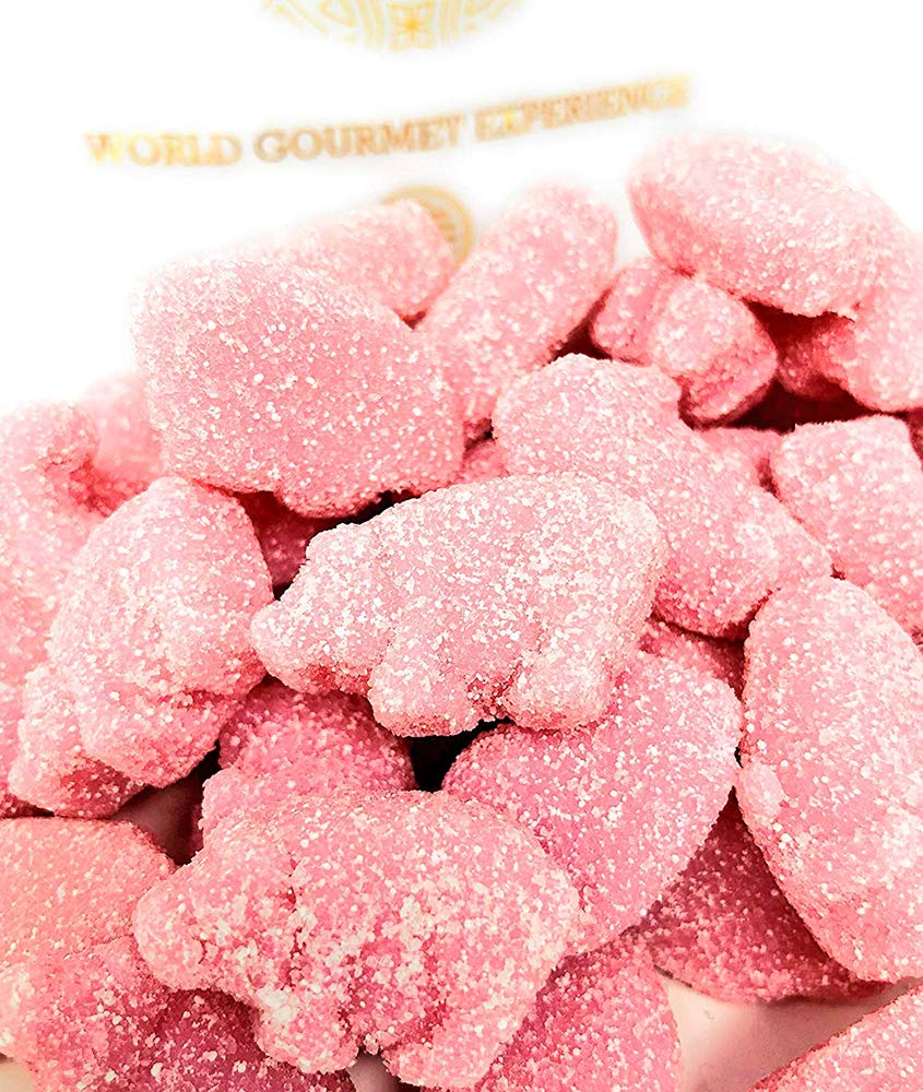 SweetGourmet Sour Strawberry Gummy Pigs Candy - 1lb Bulk Bag | Mini Pig Shaped Chewy Candy for Kids & Adults | Perfect for Birthday Parties, Halloween Treats & Movie Night Snacks