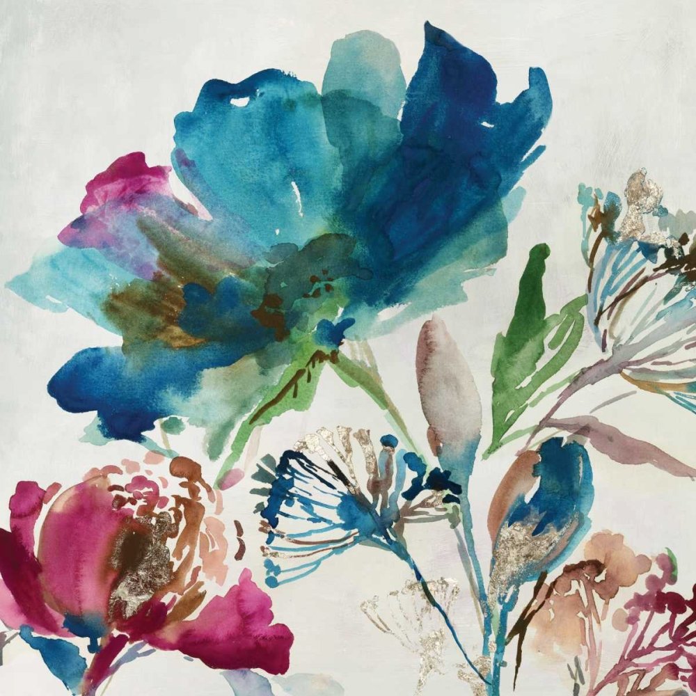 Blossoming II by Jensen - 37x37 Inch Asian Floral Fine Art Print on Paper for Framing & Wall Decor | Perfect for Living Room, Bedroom & Office