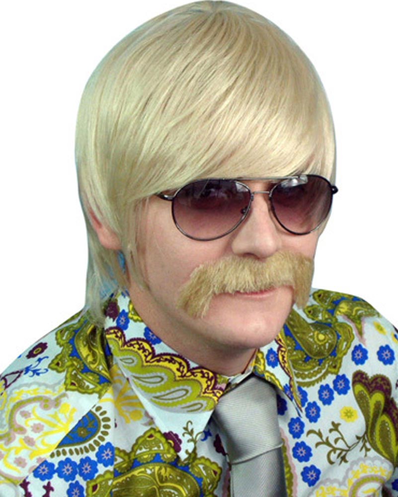 70s Mod Blonde Wig for Men - Retro Vintage Costume Party Hairpiece for Halloween, Cosplay, and Themed Events
