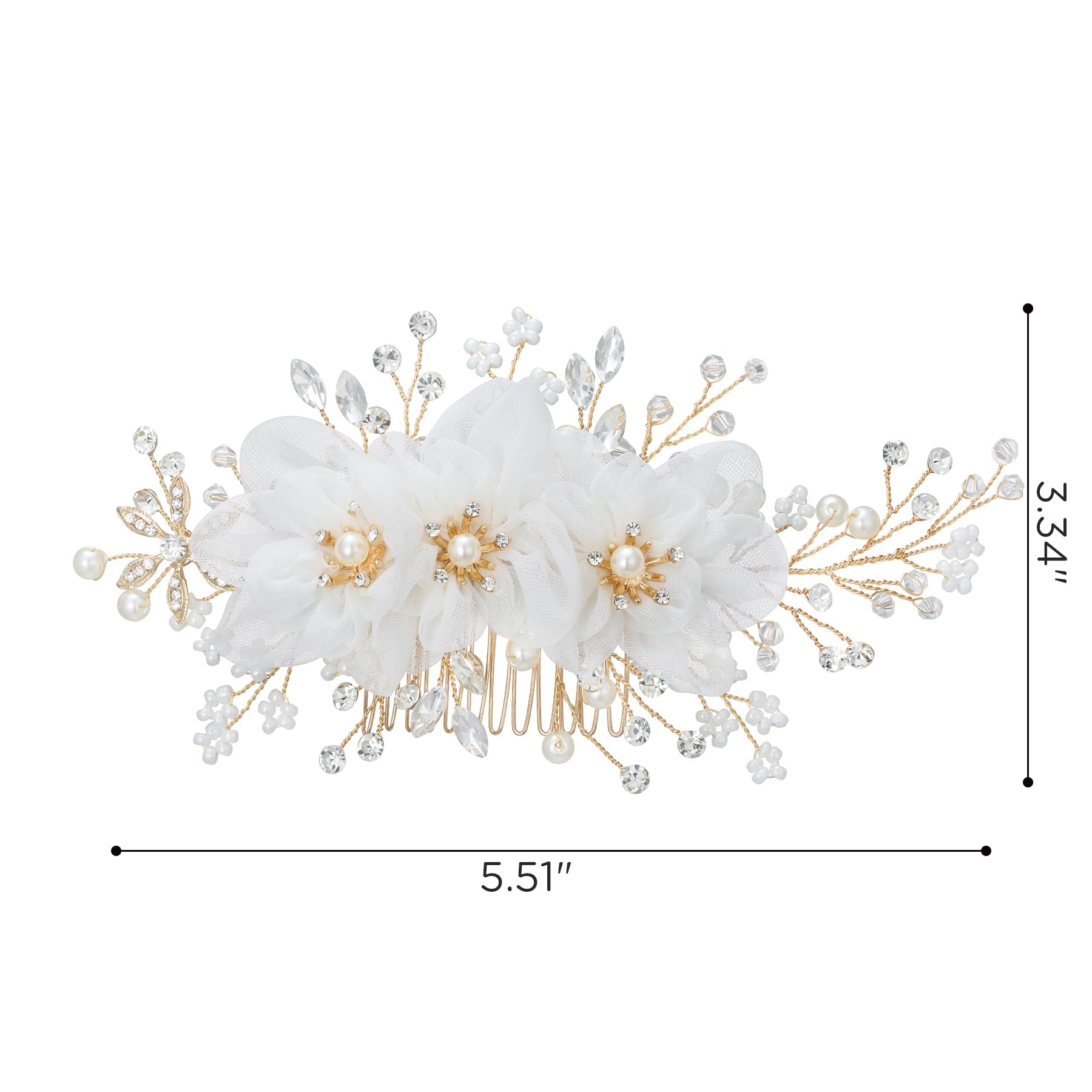 SWEETV Pearl and Leaf Hair Comb Pins - Elegant Bridal Hair Accessories for Wedding, Party, Prom | Perfect for Brides, Bridesmaids, and Special Occasions