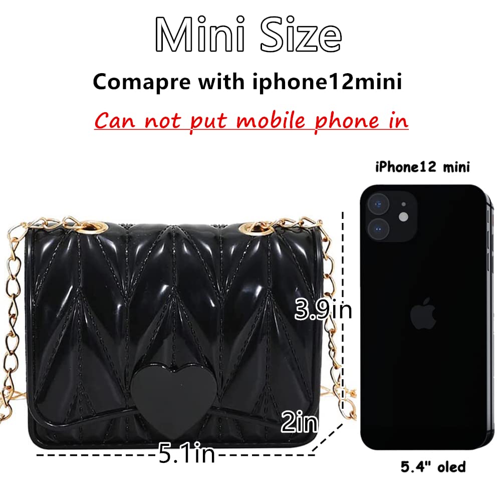 **Little Girl Mini Shoulder Bag - Cute Heart Crossbody Purse for Toddlers & Kids Girls (Black) - Perfect for School, Travel & Playdates**