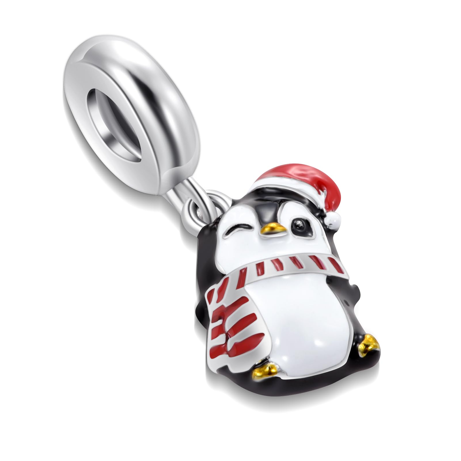 Pandora Bracelet Charms - Christmas Elf, Deer, Gingerbread Man & Penguin Sweet Candy Charms | Holiday Jewelry Gift for Her | Perfect for Christmas Parties, Stocking Stuffers & Festive Accessories
