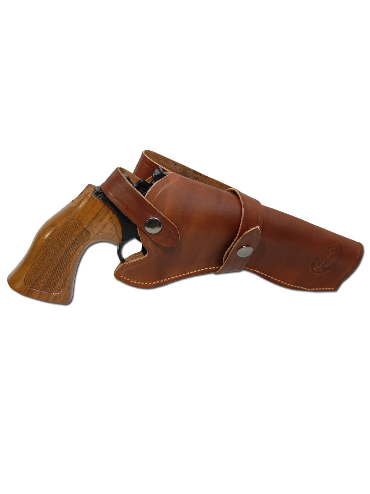 Barsony Genuine Brown Leather Western Gun Holster for 6 Inch Revolvers - Perfect for Cowboy Action Shooting, Hunting & Outdoor Adventures