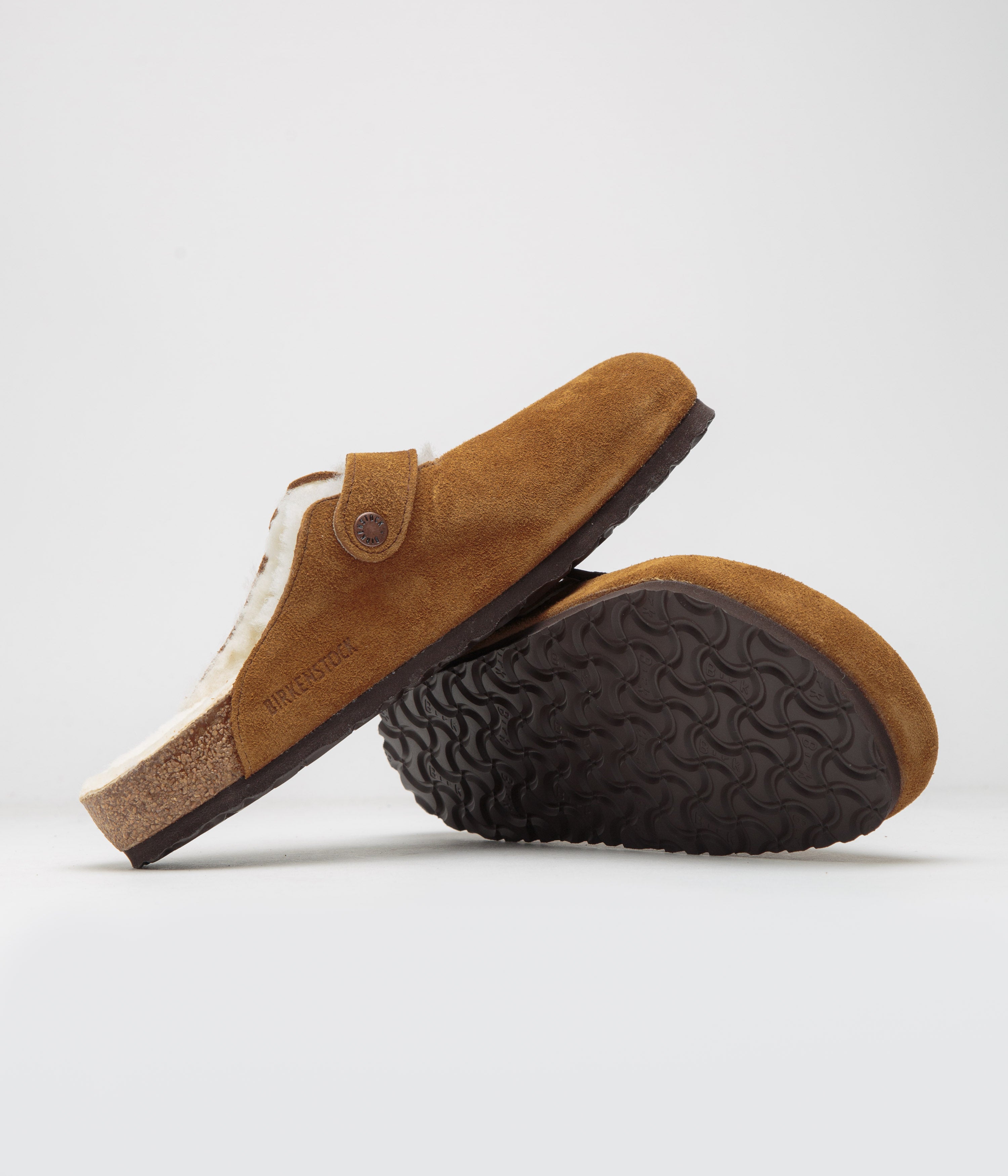 Birkenstock Boston Shearling Sandals for Women & Men - Soft Mink Suede Clogs with Arch Support - Cozy House Slippers for Indoor & Outdoor Wear