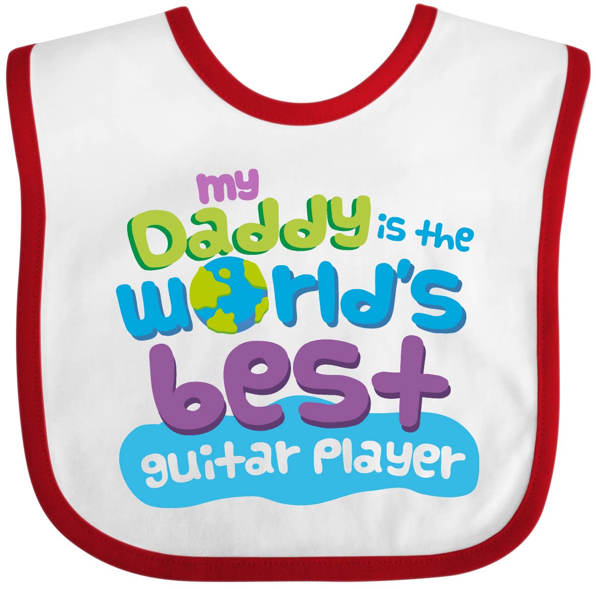 Best Guitar Player Dad Baby Bib - Soft & Absorbent for Messy Eaters - Perfect for Music Lovers & Father's Day Gifts